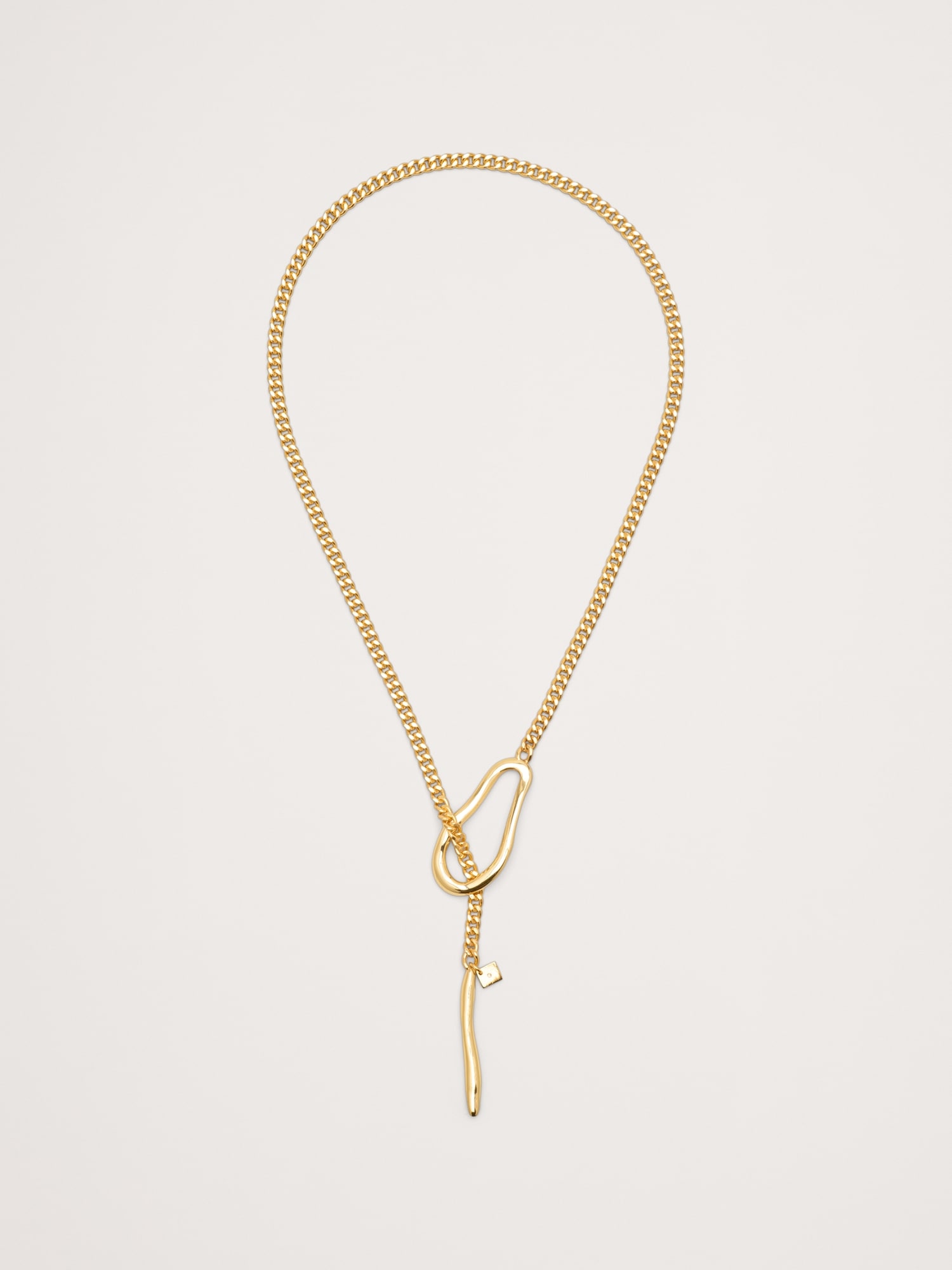 Abstract Oval Drop Necklace