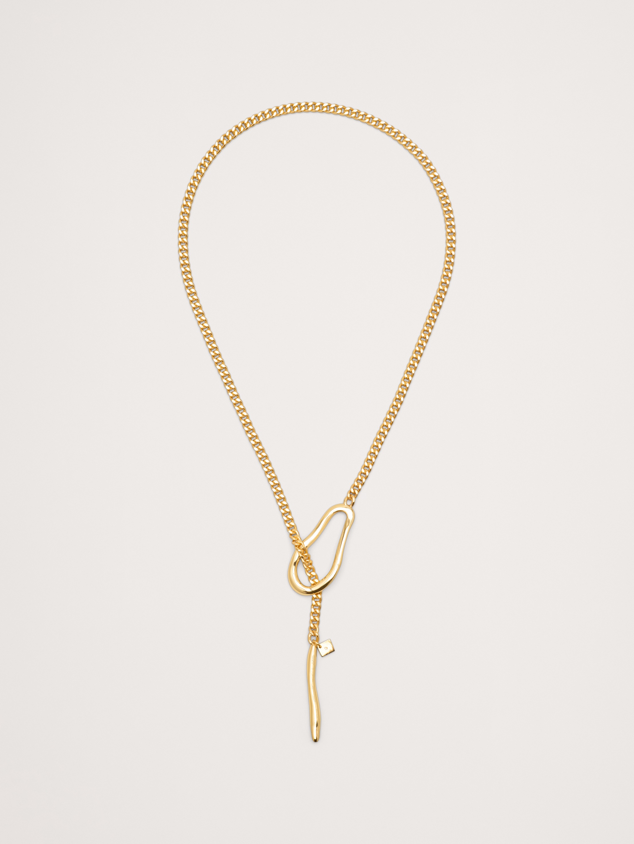 Abstract Oval Drop Necklace