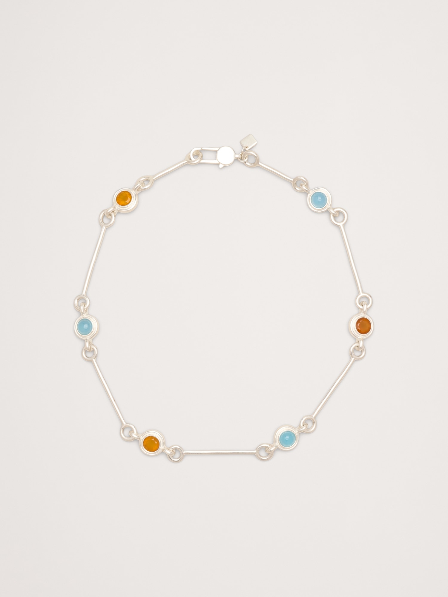 Circle Stone Link Necklace