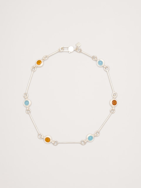 Circle Stone Link Necklace