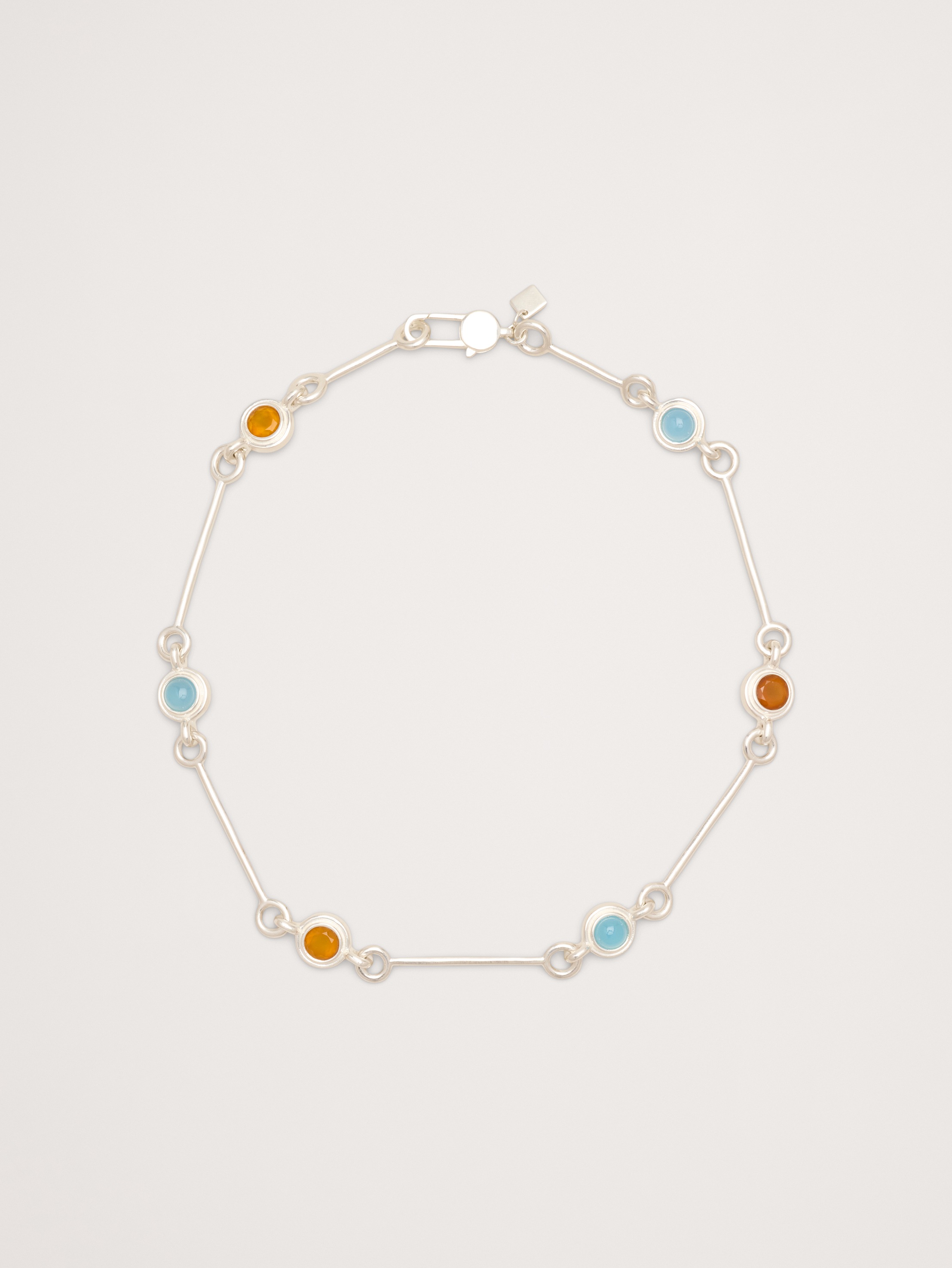 Circle Stone Link Necklace