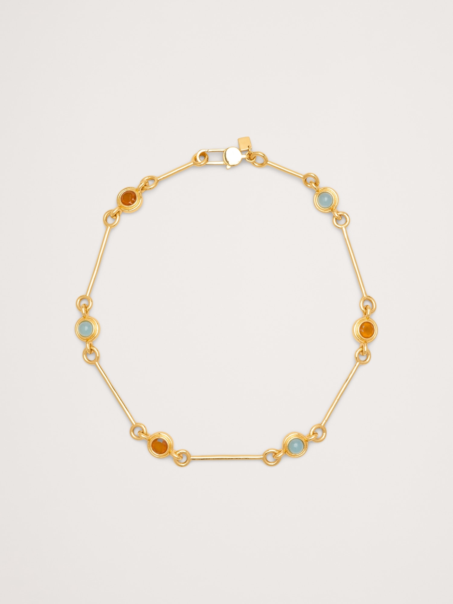 Circle Stone Link Necklace