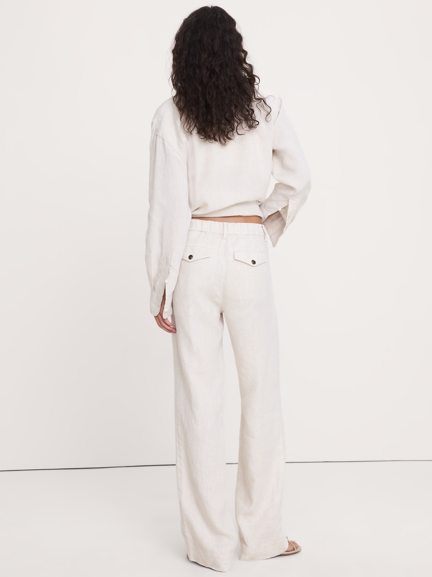 Image number 3 showing, The Everyday Wide-Leg Pant in Linen