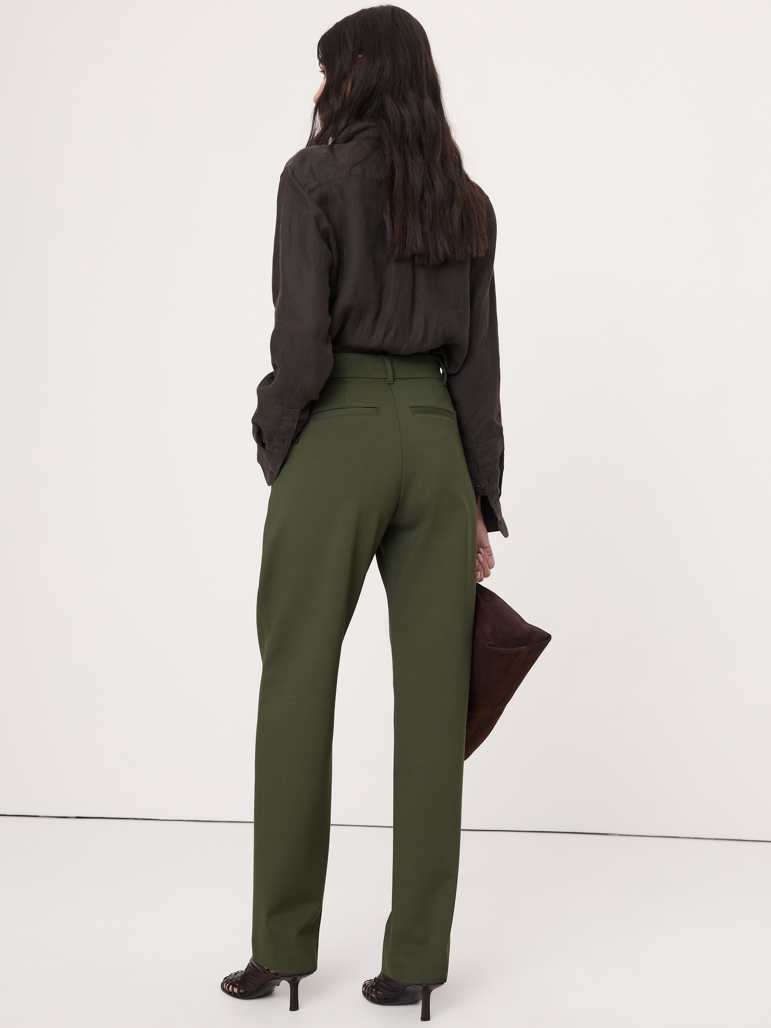 Image number 7 showing, High-Rise Tapered Drapey Ponte Pull-On Pant