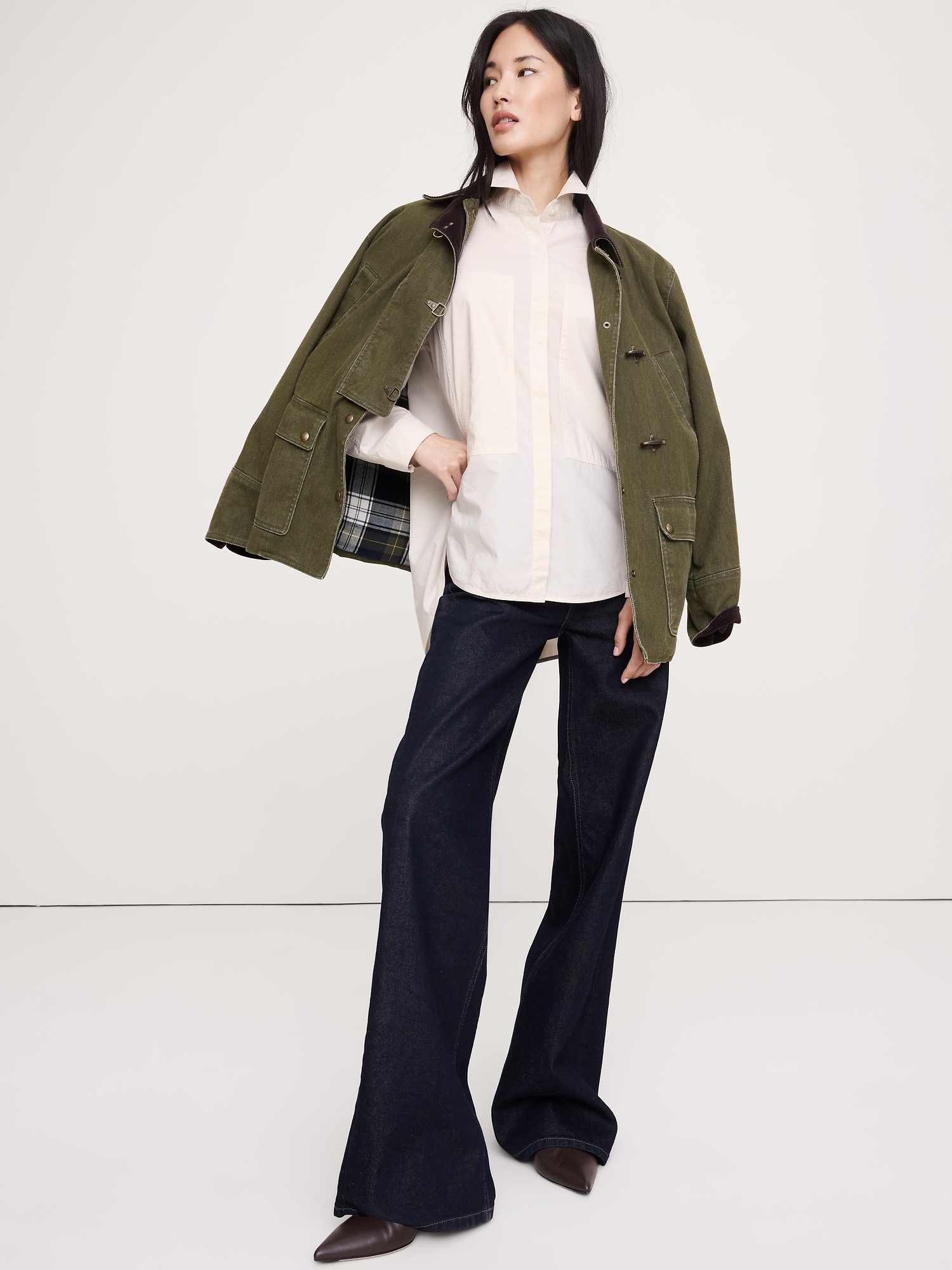 Image number 3 showing, Oversized Cotton Poplin Utility Pocket Shirt