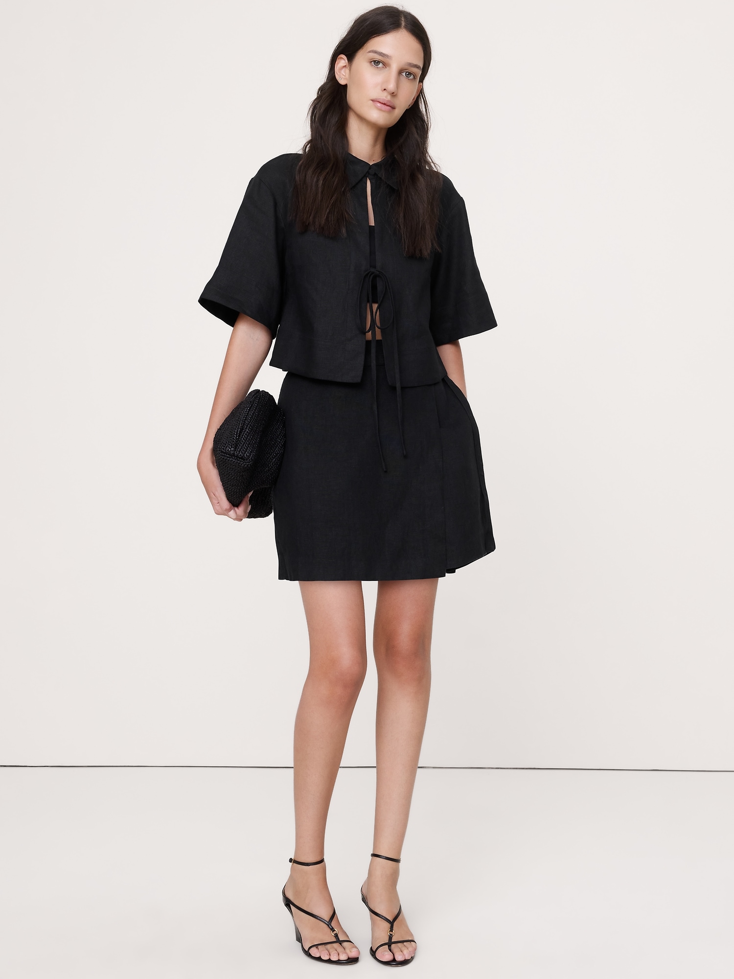 Linen Wrap Mini Skirt from Banana Republic - $120