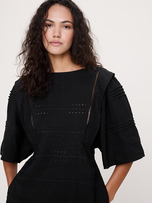 banana republic tencel shirt dress Tencel™-Linen Eyelet Mini Dress