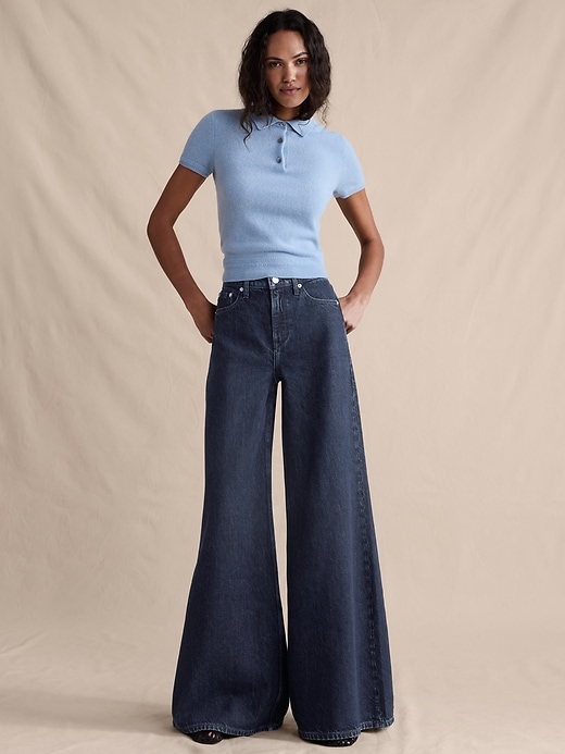 High-Rise Wide-Leg Lightweight Palazzo Jean