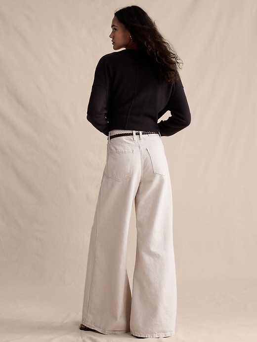High-Rise Wide-Leg Lightweight Palazzo Jean | Banana Republic