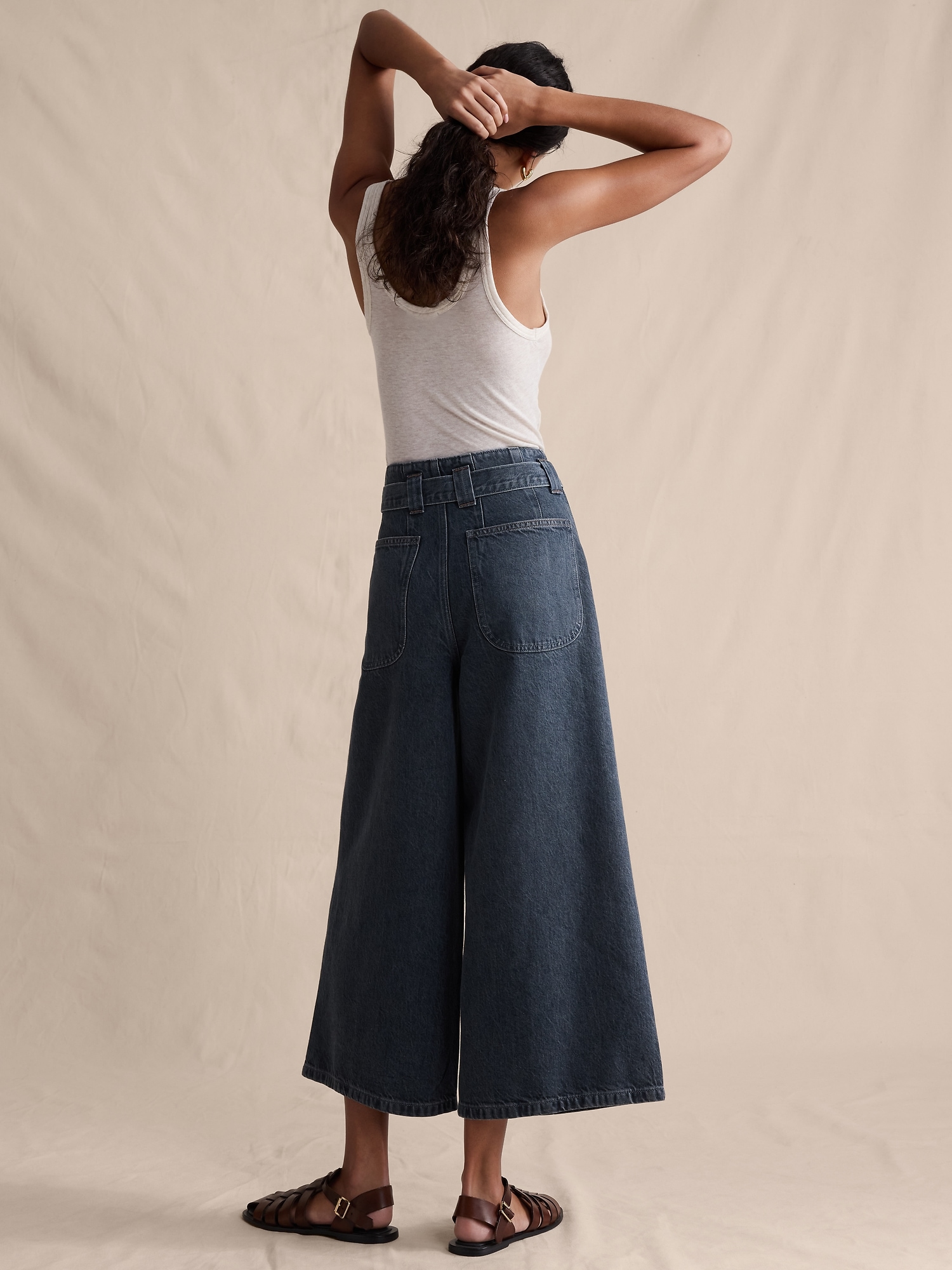 Image number 2 showing, Ultra-High Rise Lightweight Culotte Jean