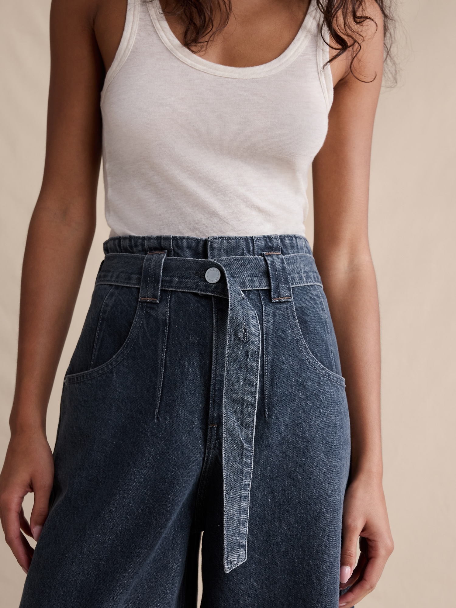 Image number 3 showing, Ultra-High Rise Lightweight Culotte Jean