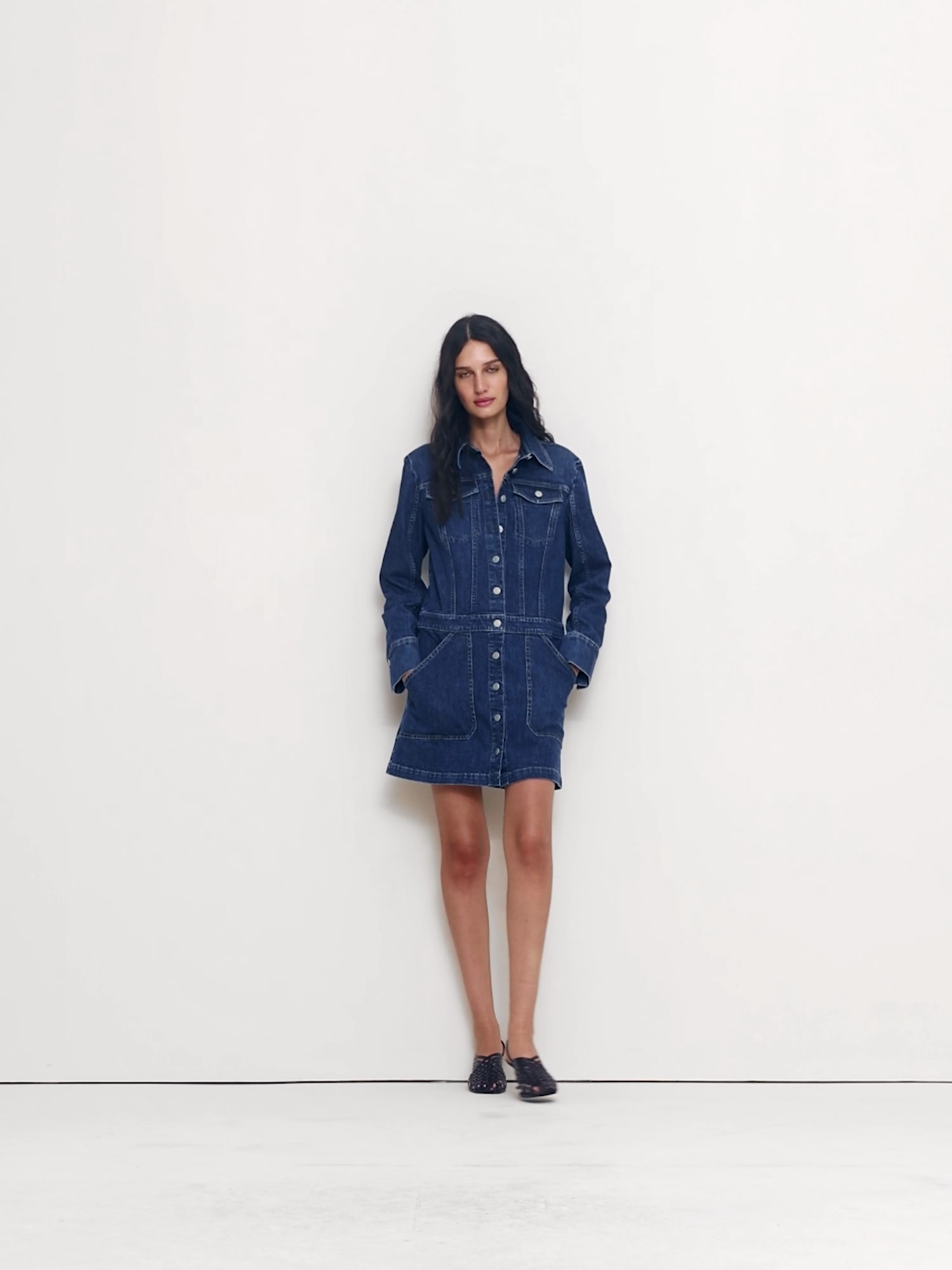 Denim Trucker Mini Dress | Banana Republic