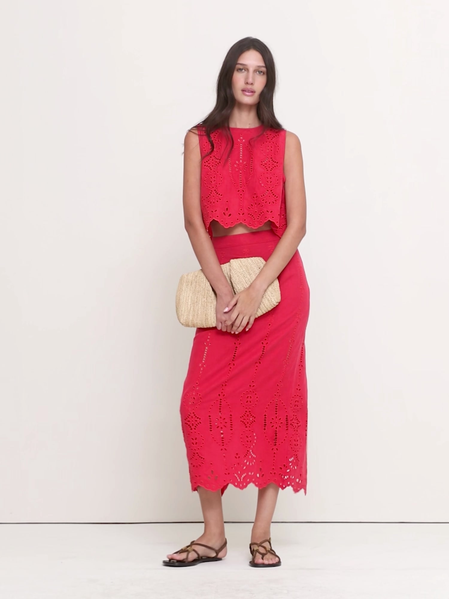 Tencel-Linen Eyelet Maxi Skirt - thumbnail 4