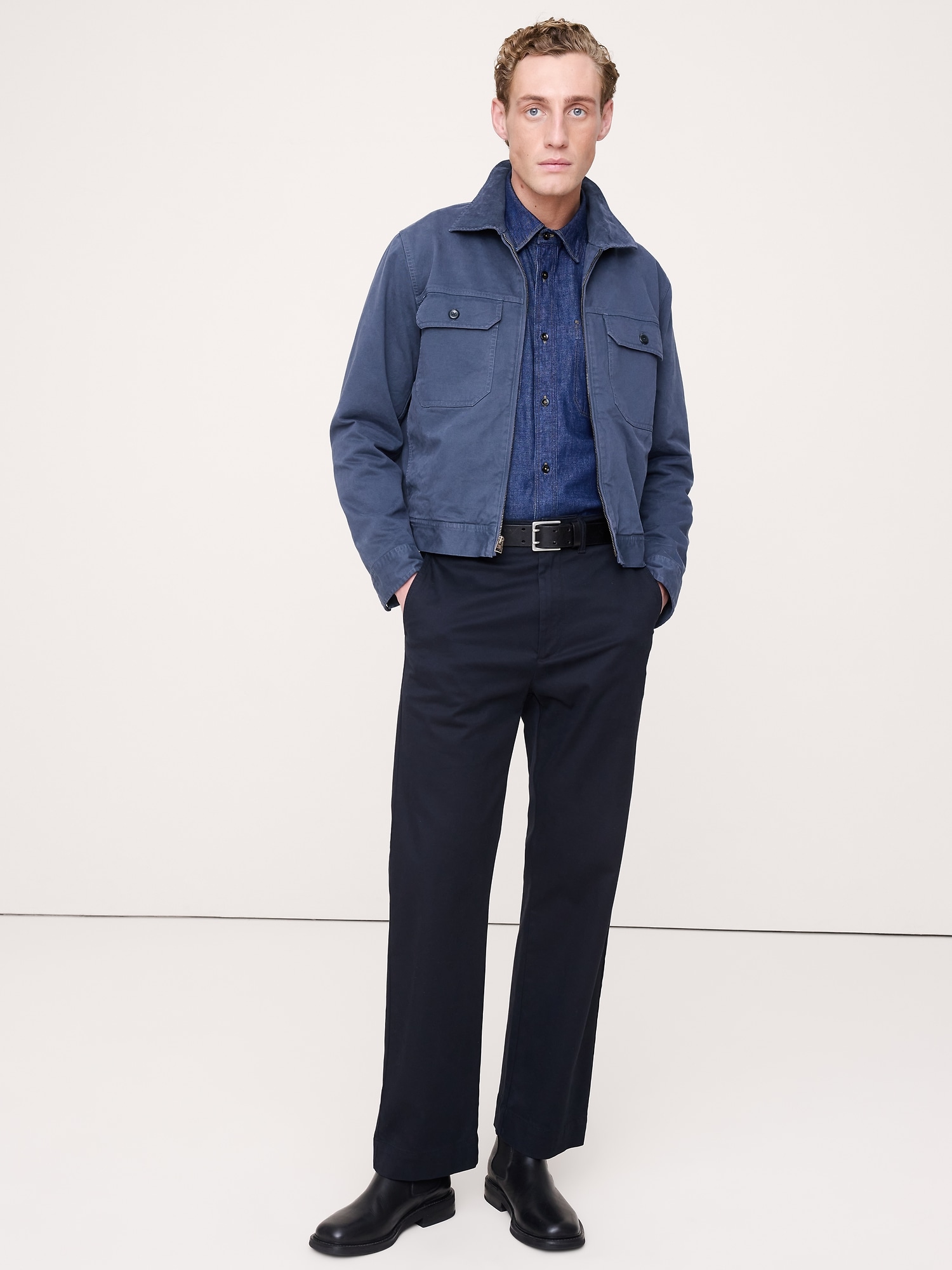 Image number 8 showing, Cotton Twill Mechanic's Jacket with Corduroy Collar