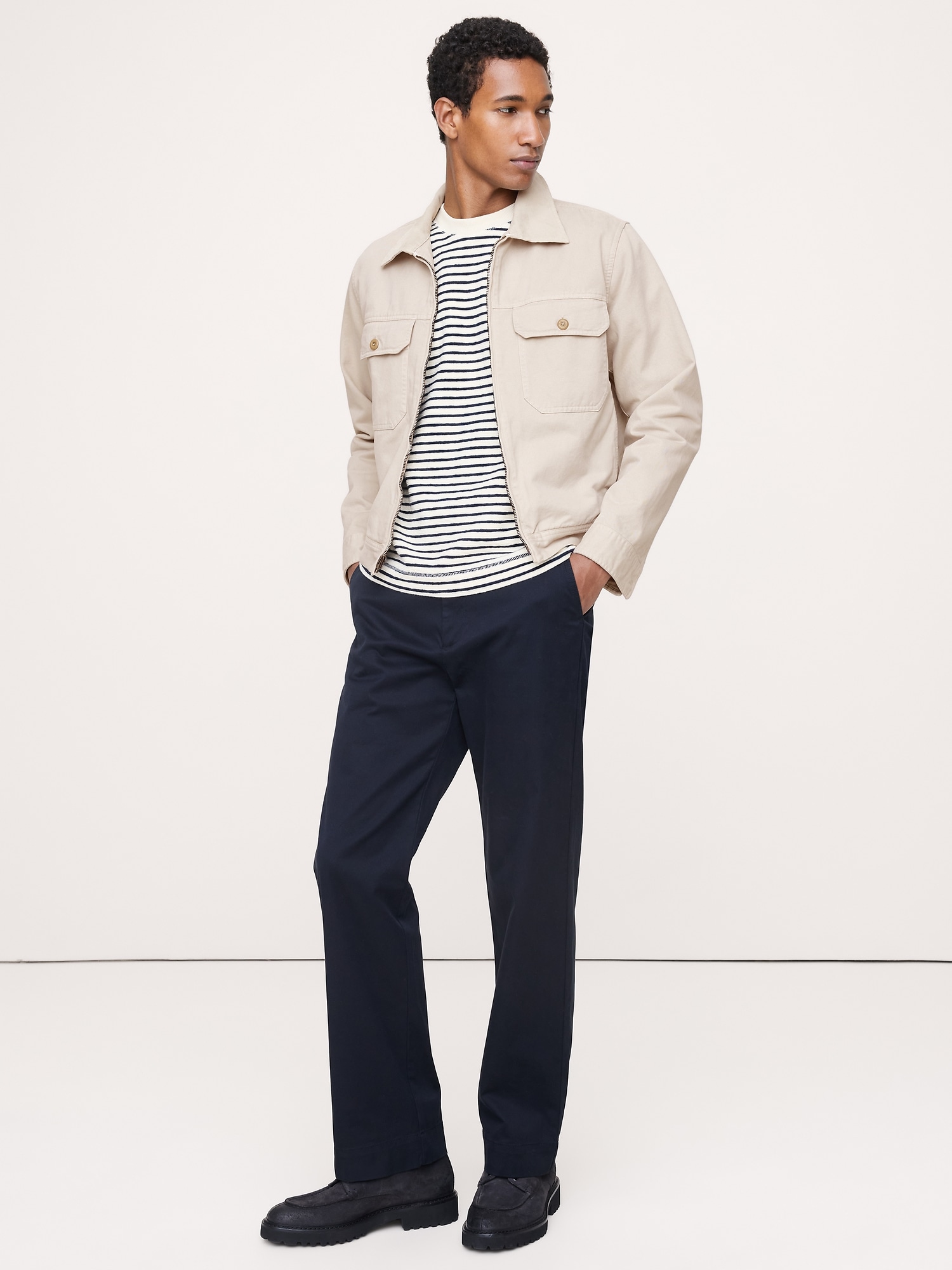 Image number 3 showing, Cotton Twill Mechanic's Jacket with Corduroy Collar