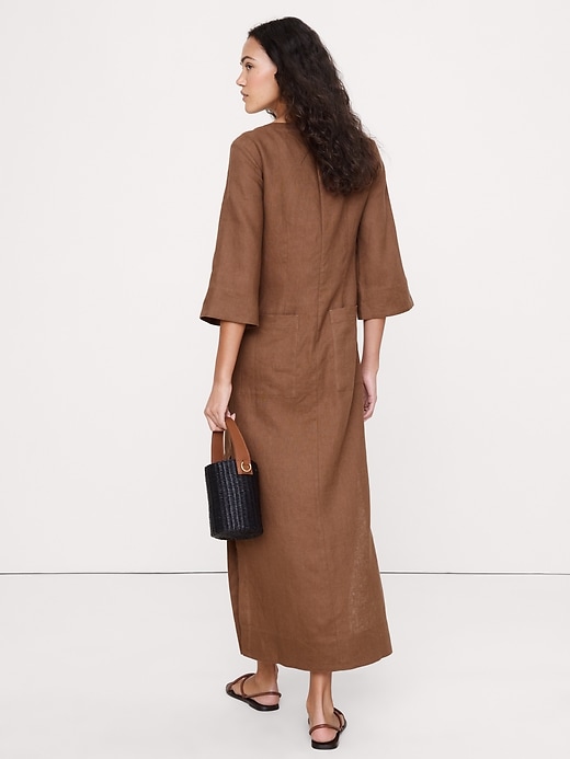 banana republic brown linen dress Banana Republic Lina Linen Midi Dress