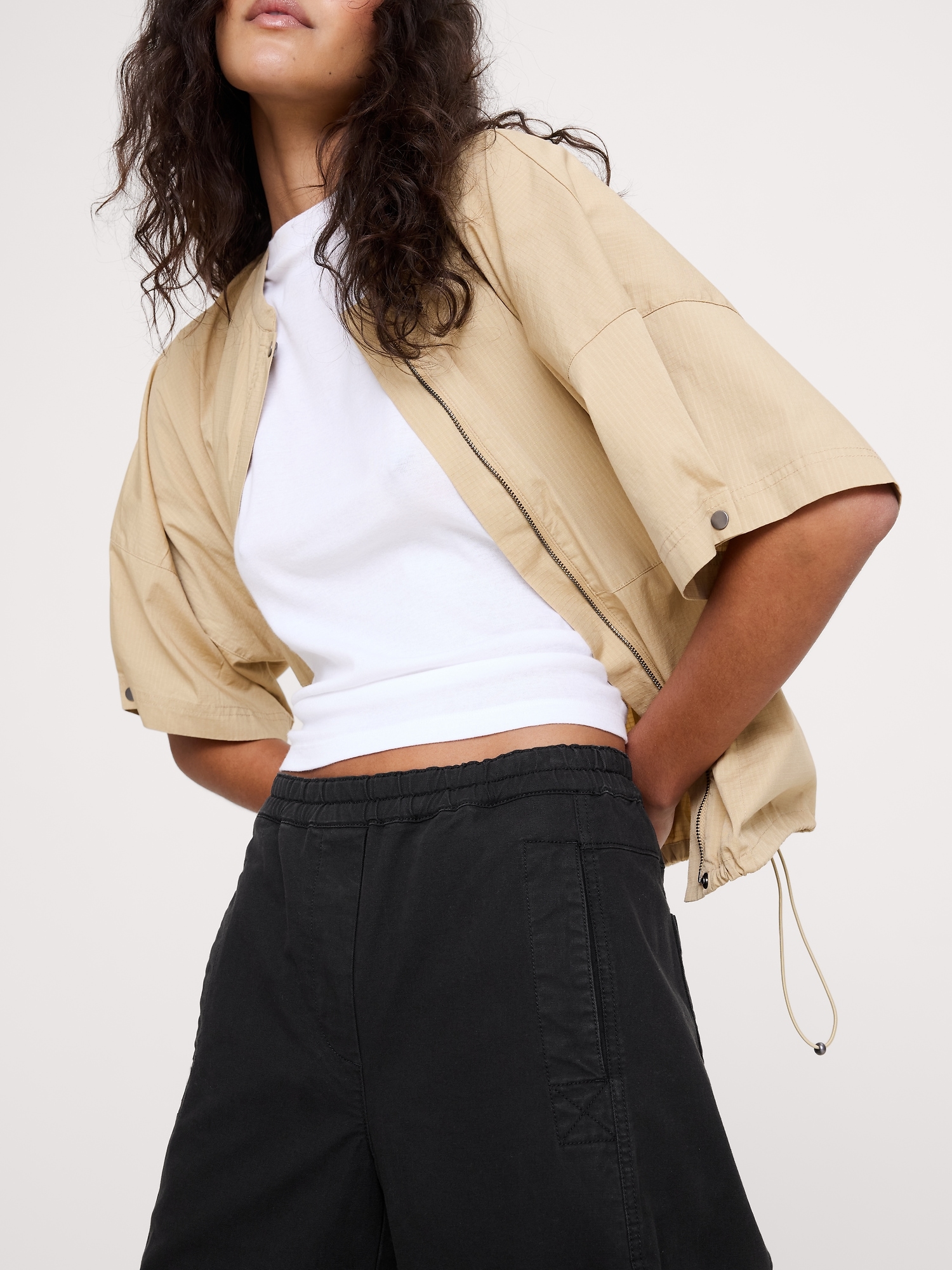 Image number 4 showing, Mid-Rise Relaxed Painter Pull-On Pant