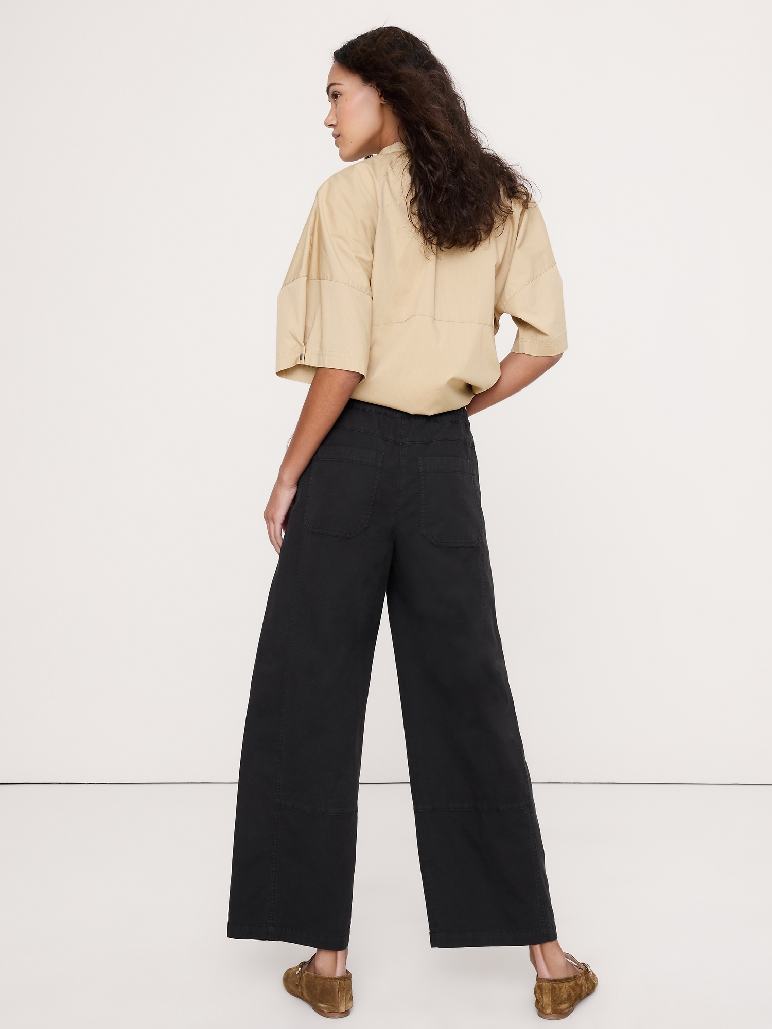Image number 3 showing, Mid-Rise Relaxed Painter Pull-On Pant