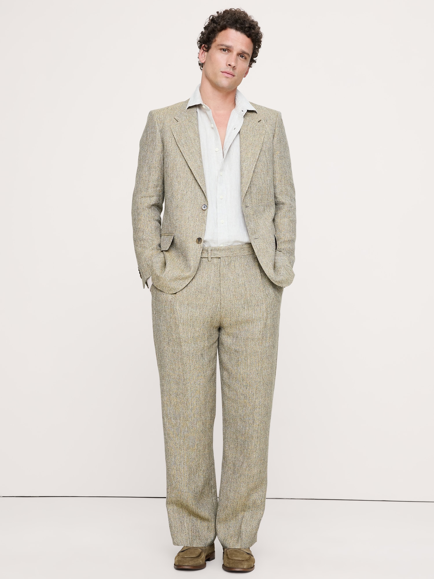 Loose Italian Linen Suit Pant