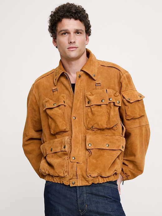 Banana Republic — Suede Multi-Pocket Jacket
