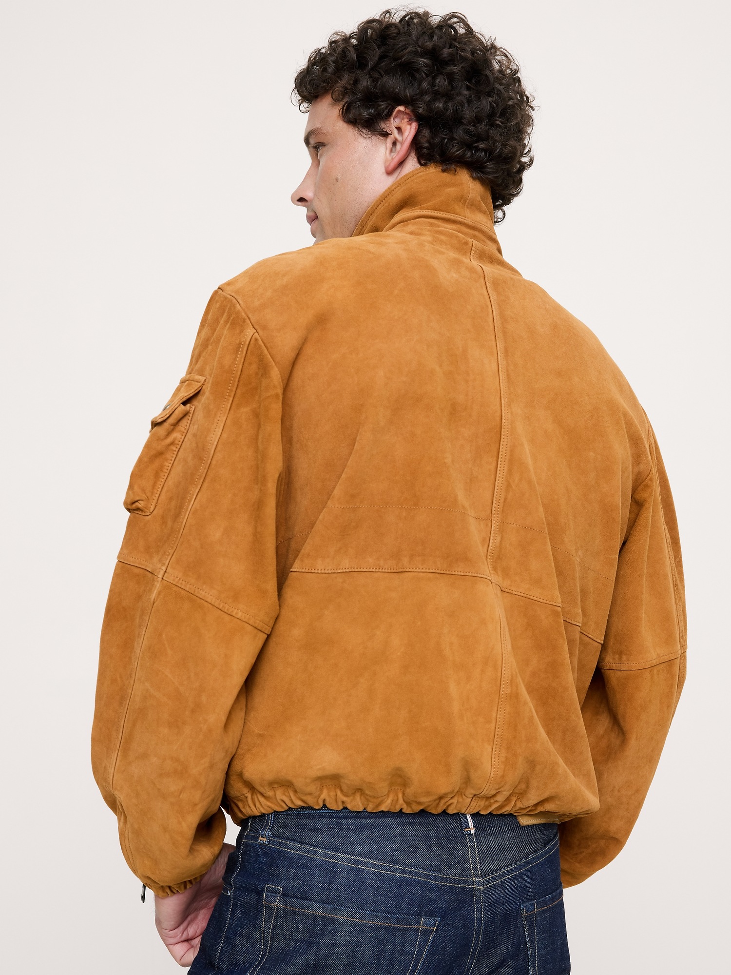 Мужская куртка Banana Republic Suede Multi-Pocket, цвет: Карамельный замшевый — фото 2