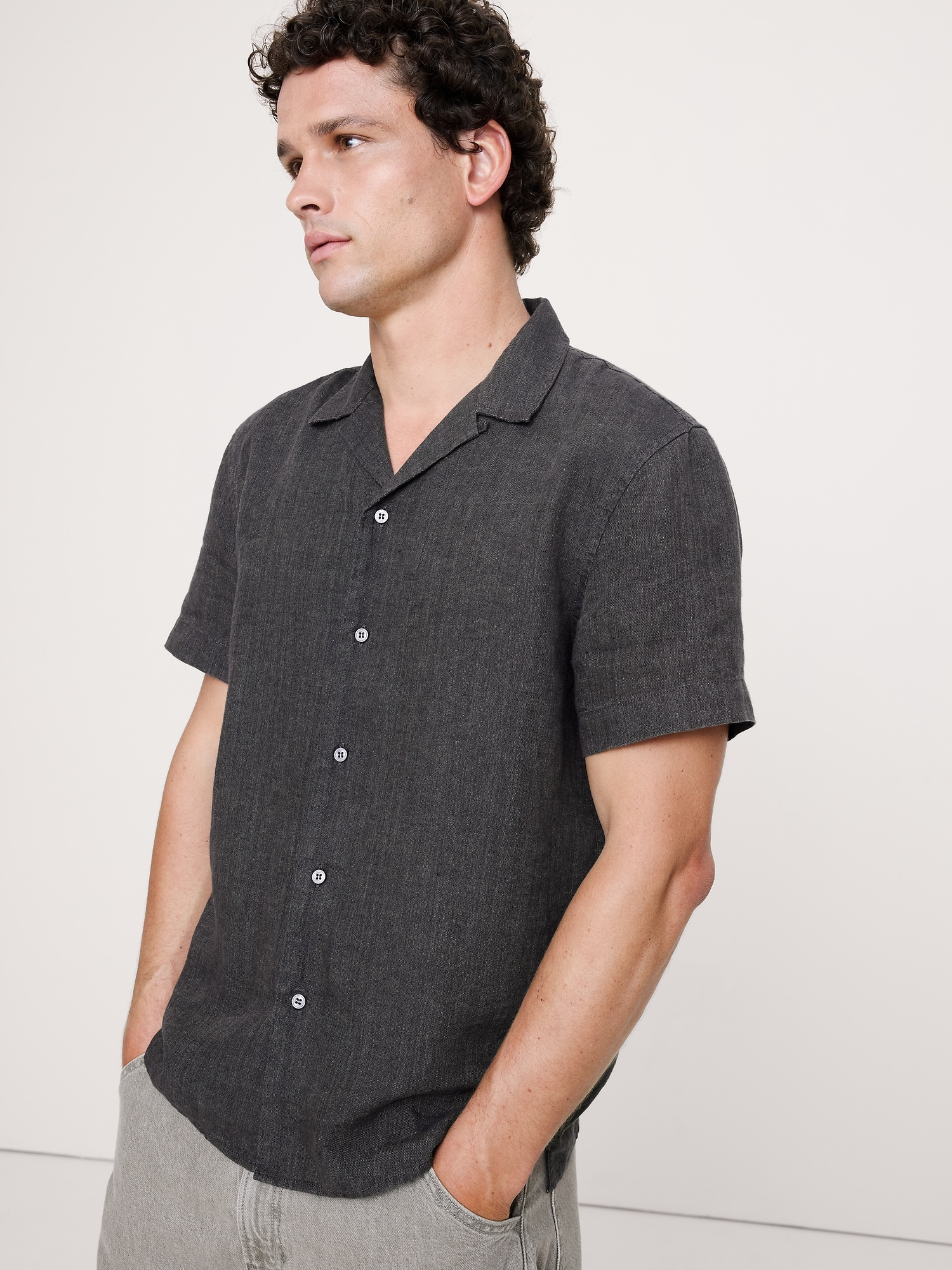 Image number 3 showing, Standard-Fit Linen Resort Shirt