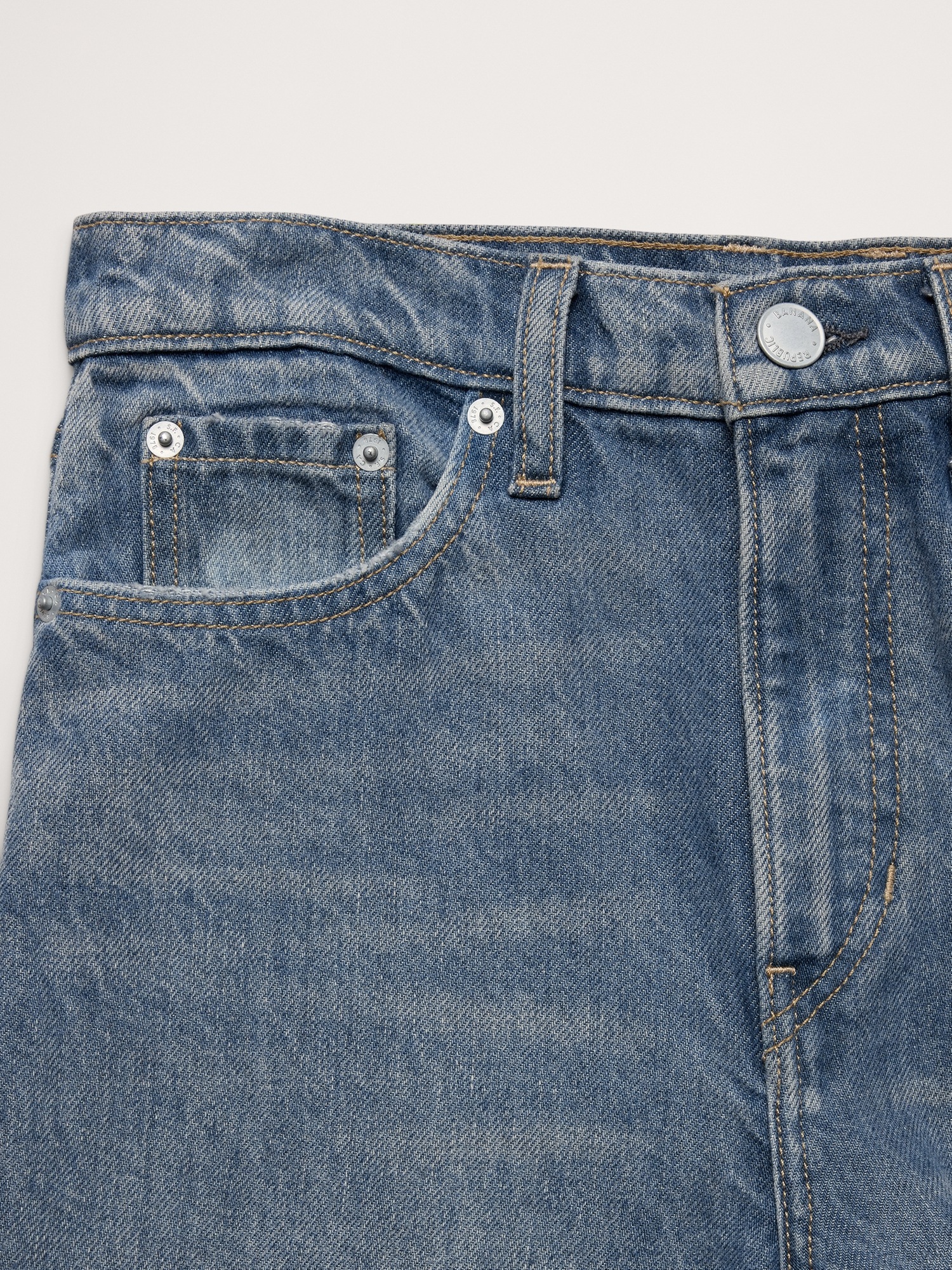 Женские джинсы Banana Republic High-Rise Wide-Leg Lightweight Palazzo Jean, цвет: Средняя варка — фото 6