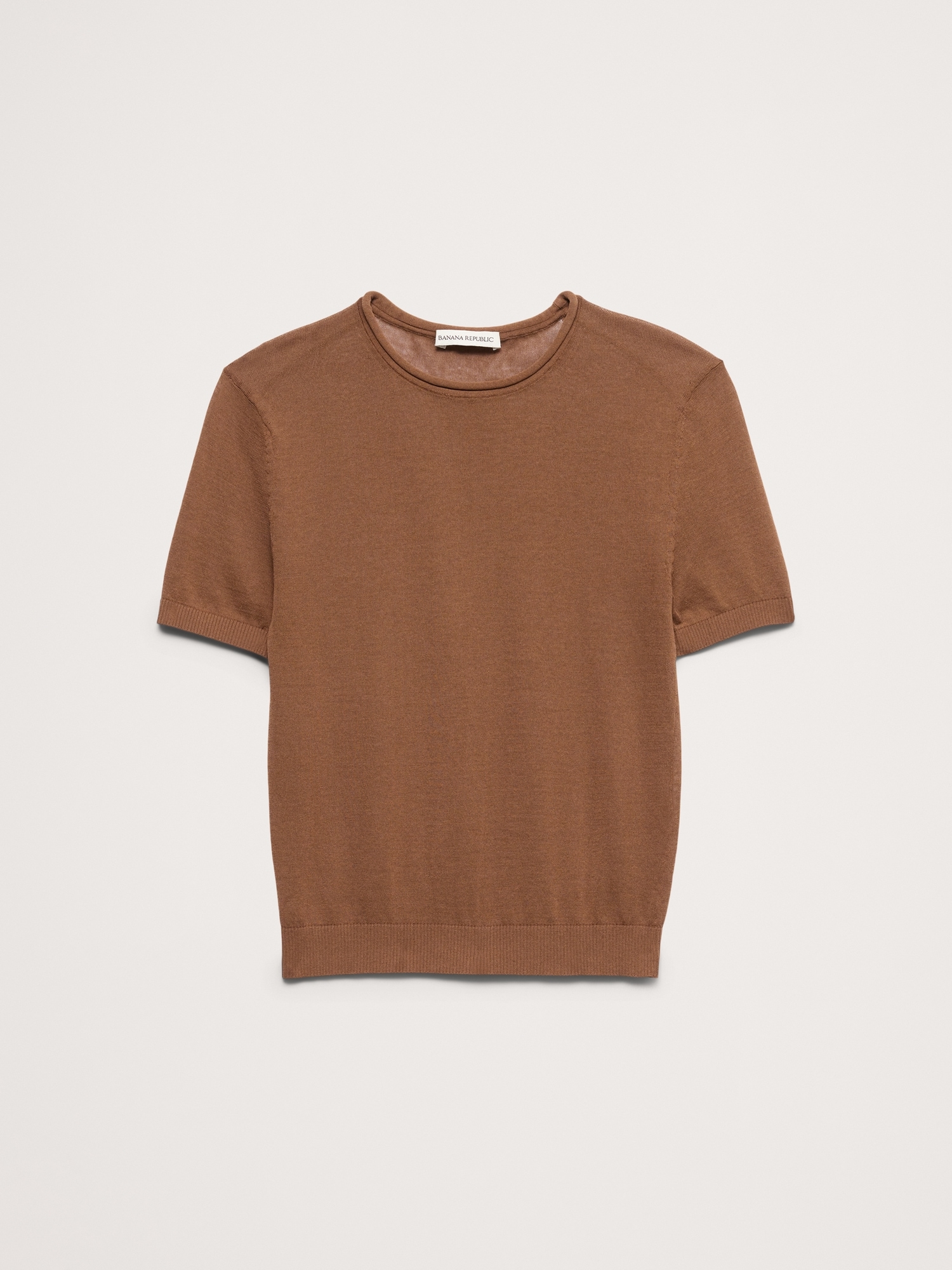 Image number 5 showing, Sheer Ultra-Fine Cotton Sweater Tee