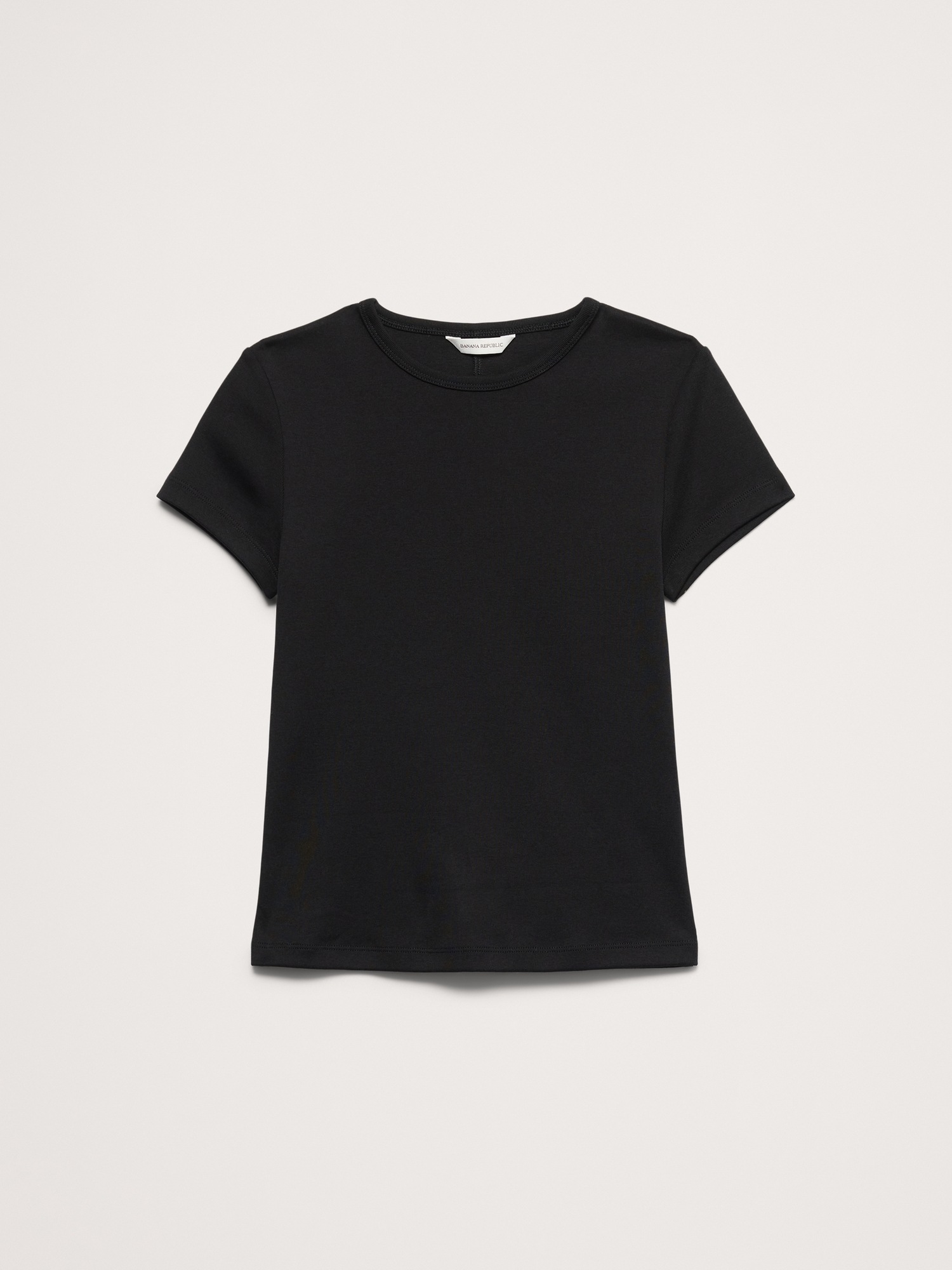 Женская футболка Banana Republic Minimalist Cotton Baby T-Shirt, цвет: Чёрный — фото 2