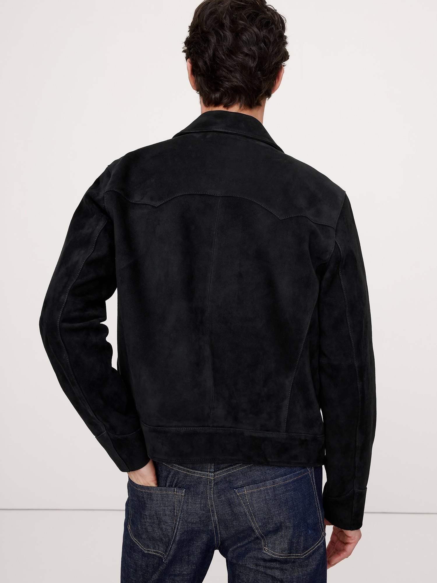 Мужская куртка Banana Republic Suede Western, цвет: Чёрный — фото 2