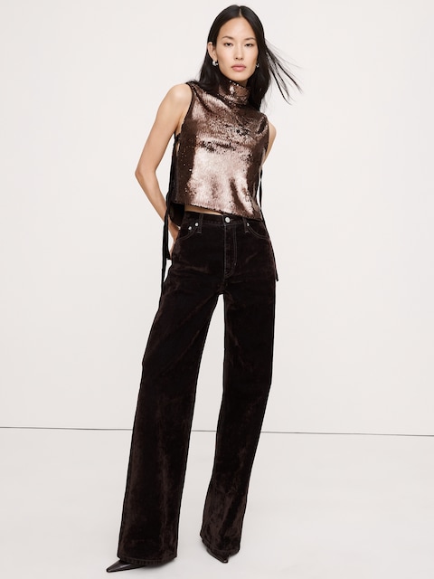 Sequin Open-Side Top