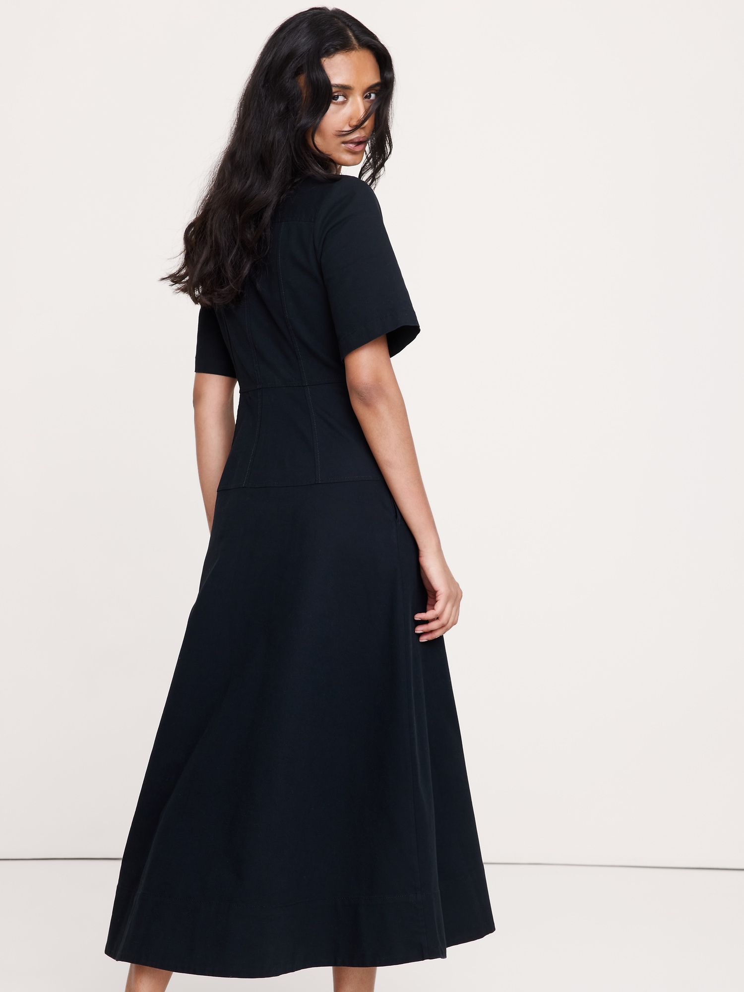 Image number 8 showing, Cotton Canvas Zip-Front Maxi Dress