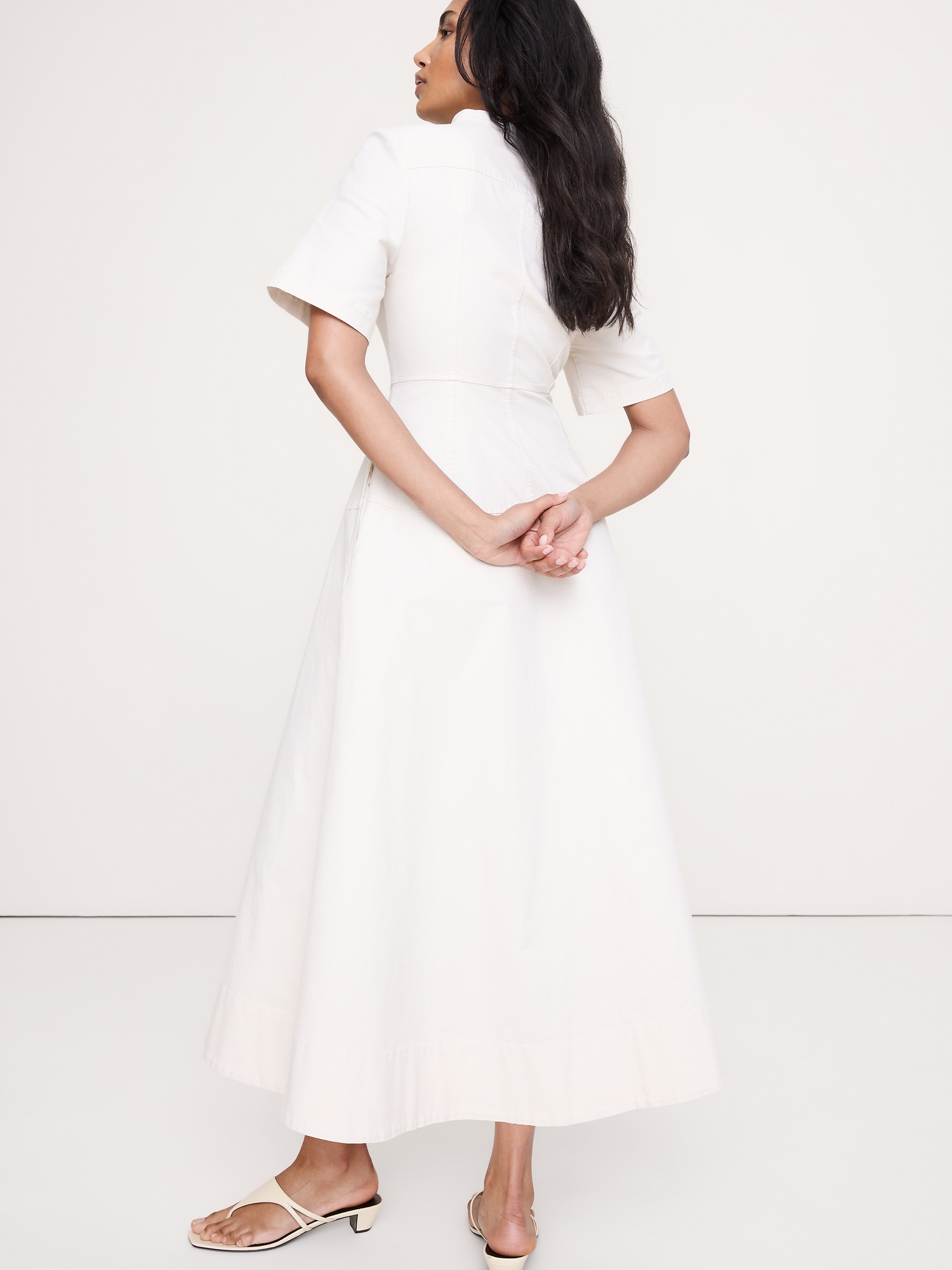 Image number 4 showing, Cotton Canvas Zip-Front Maxi Dress