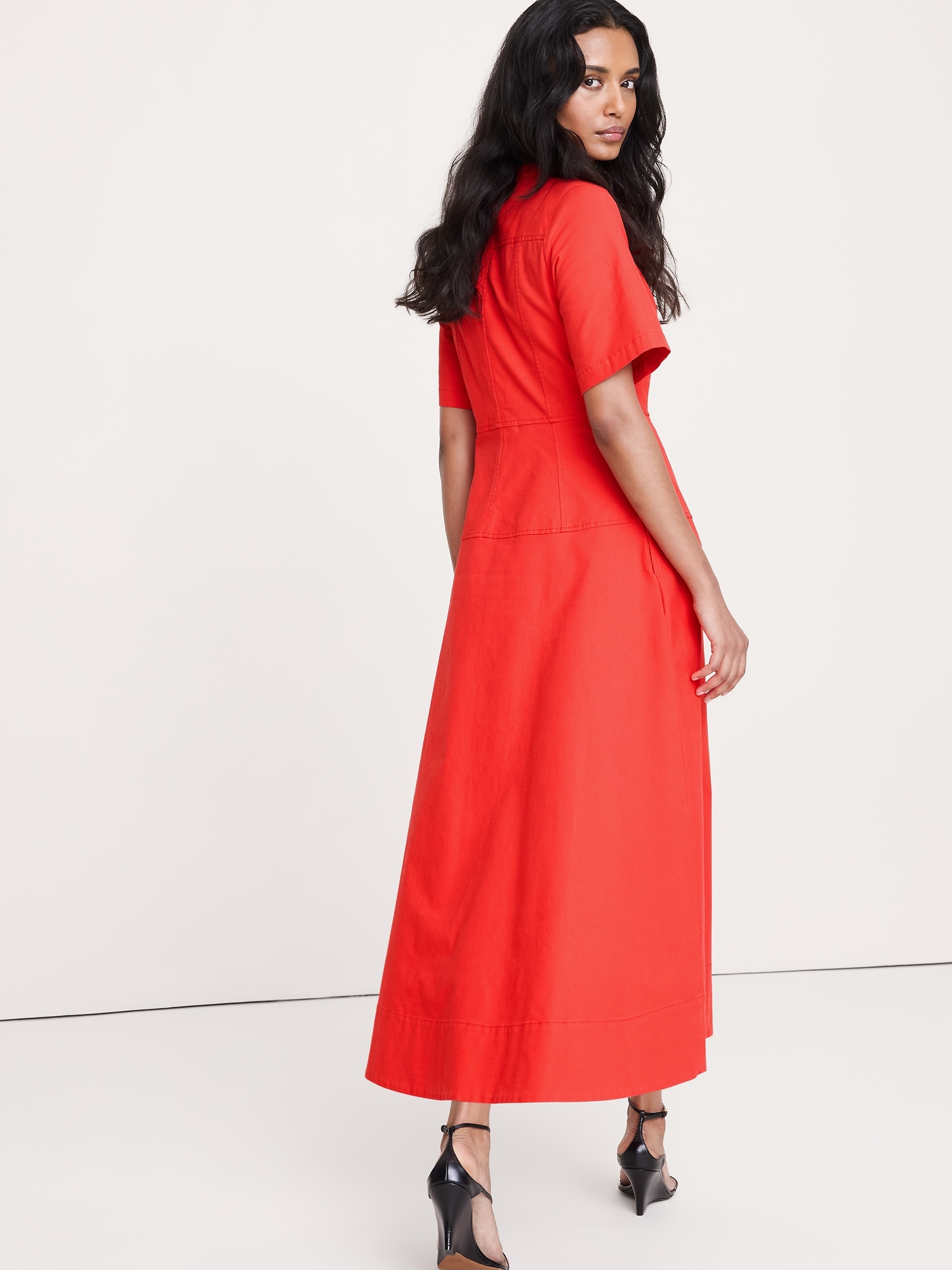 Image number 6 showing, Cotton Canvas Zip-Front Maxi Dress