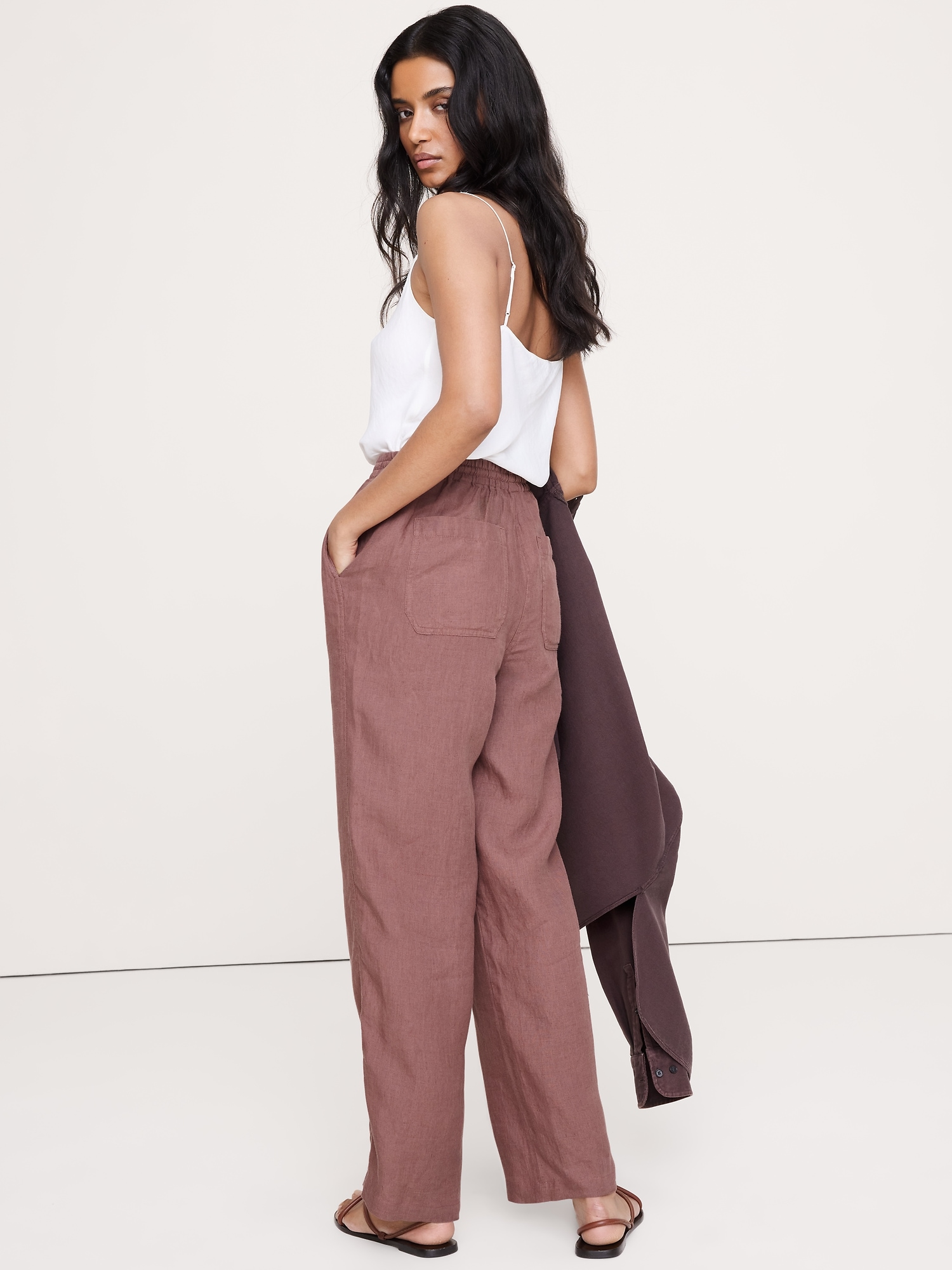 Image number 3 showing, The Getaway Straight-Leg Pull-On Pant in Linen