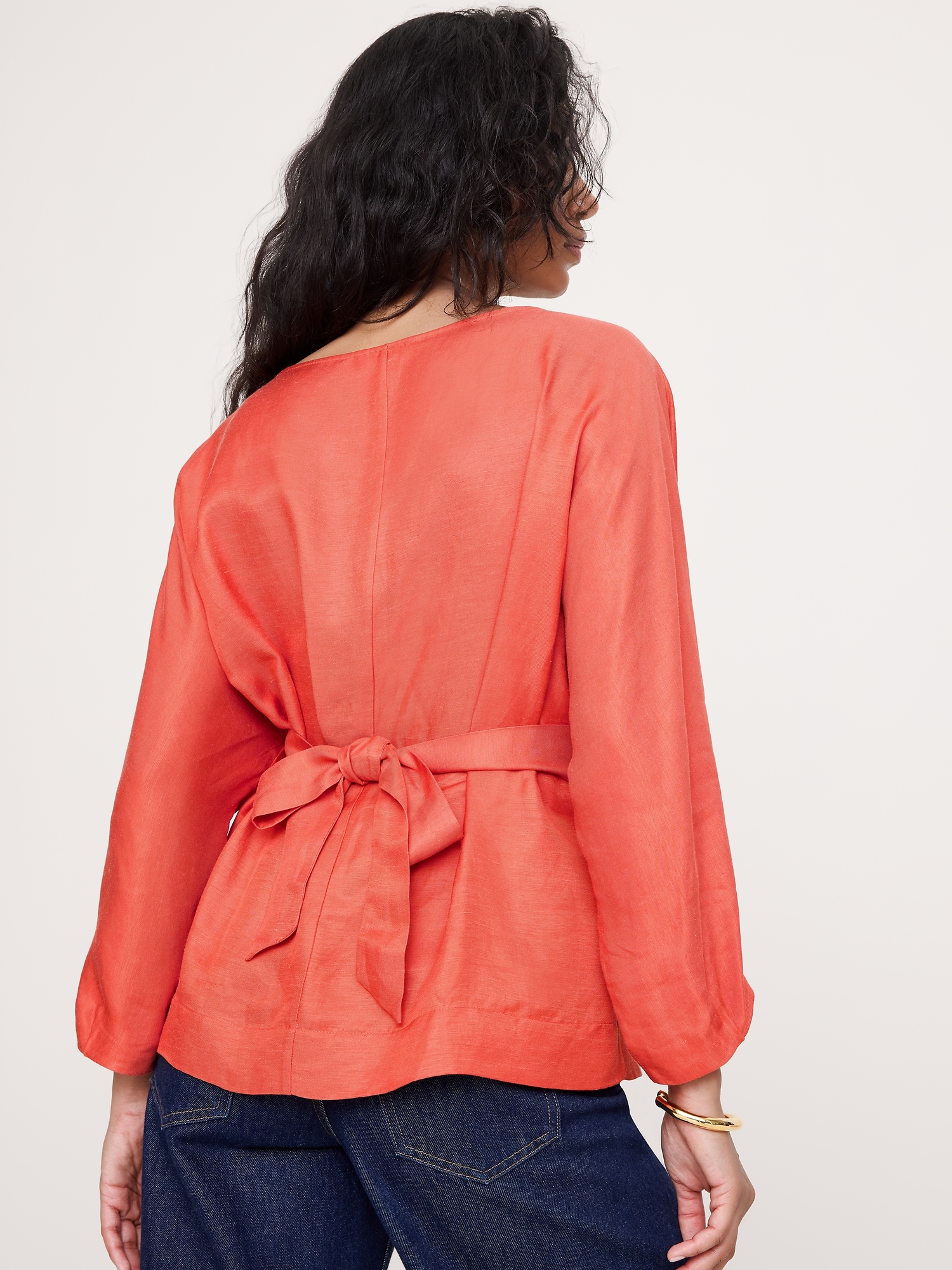 Image number 5 showing, Viscose-Linen Pleated Top