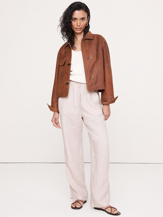 Banana Republic — The Getaway Straight-Leg Pull-On Pant in Linen