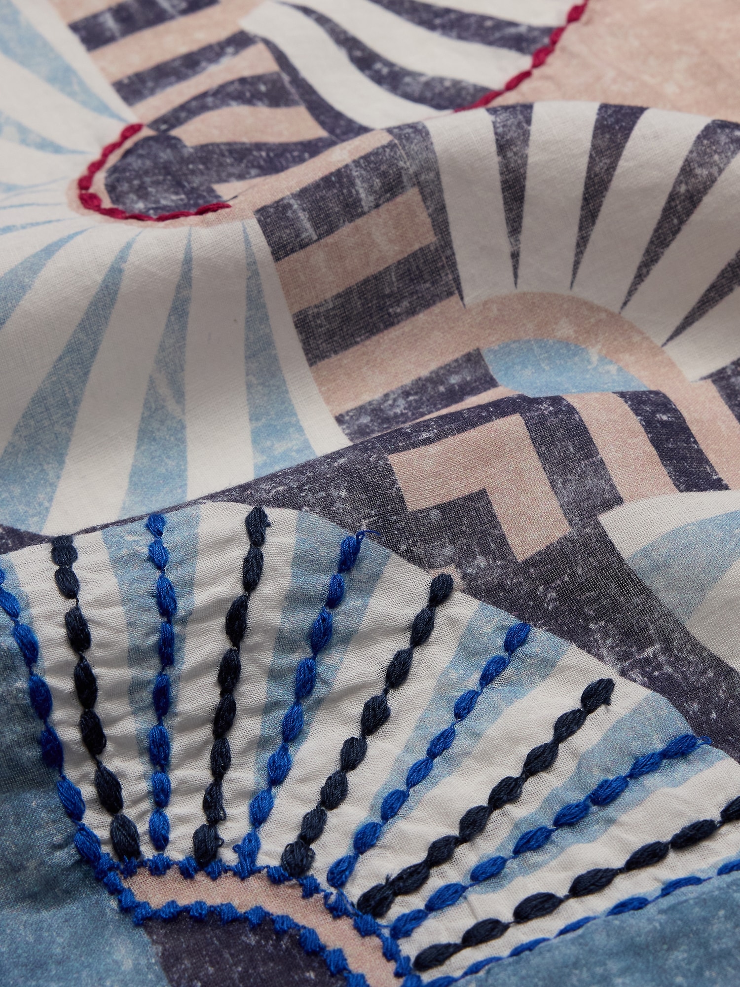 Image number 7 showing, Embroidered Cotton Scarf by Vismaya