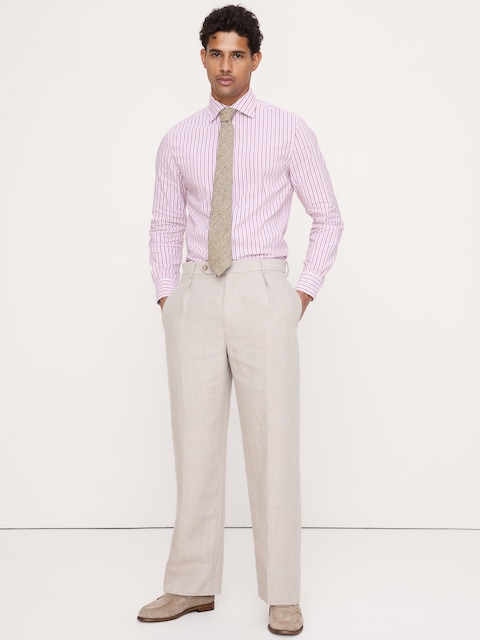 Slim-Fit Linen-Cotton Dress Shirt