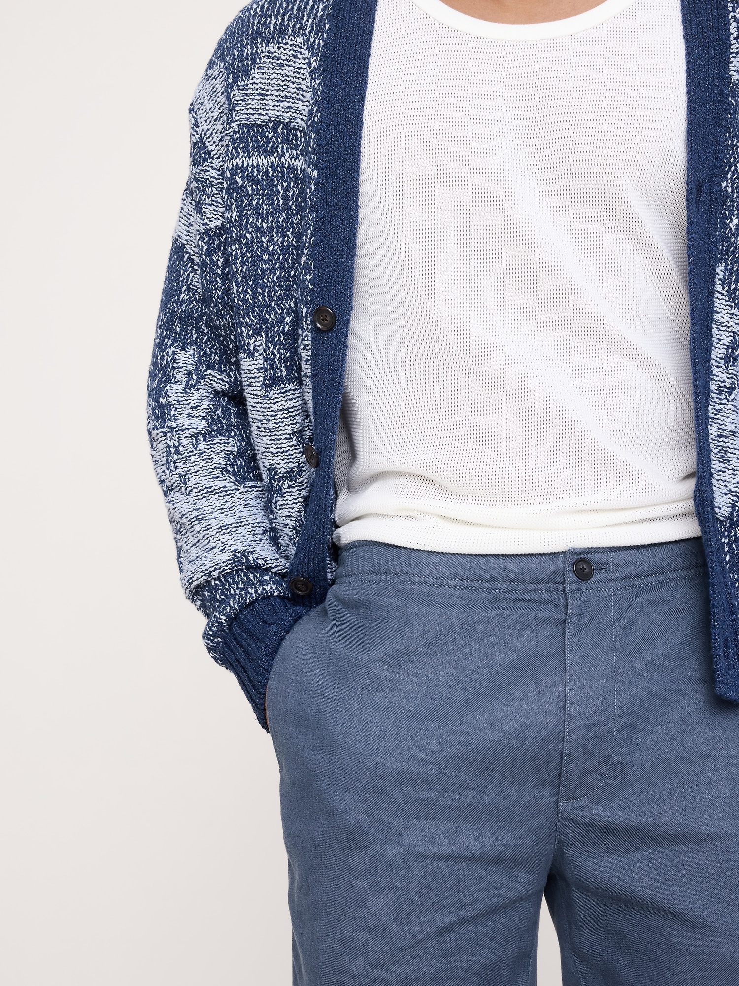 Image number 3 showing, Straight Italian Linen-Cotton Pull-On Pant