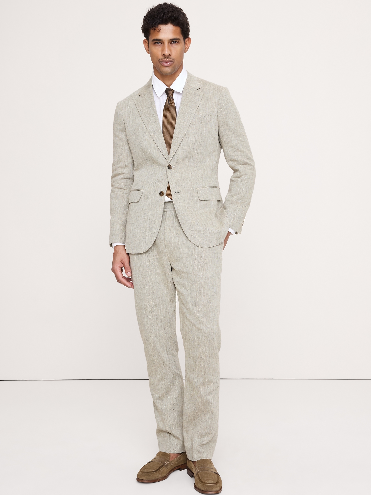 Image number 6 showing, Green Linen-Cotton Suit Pant