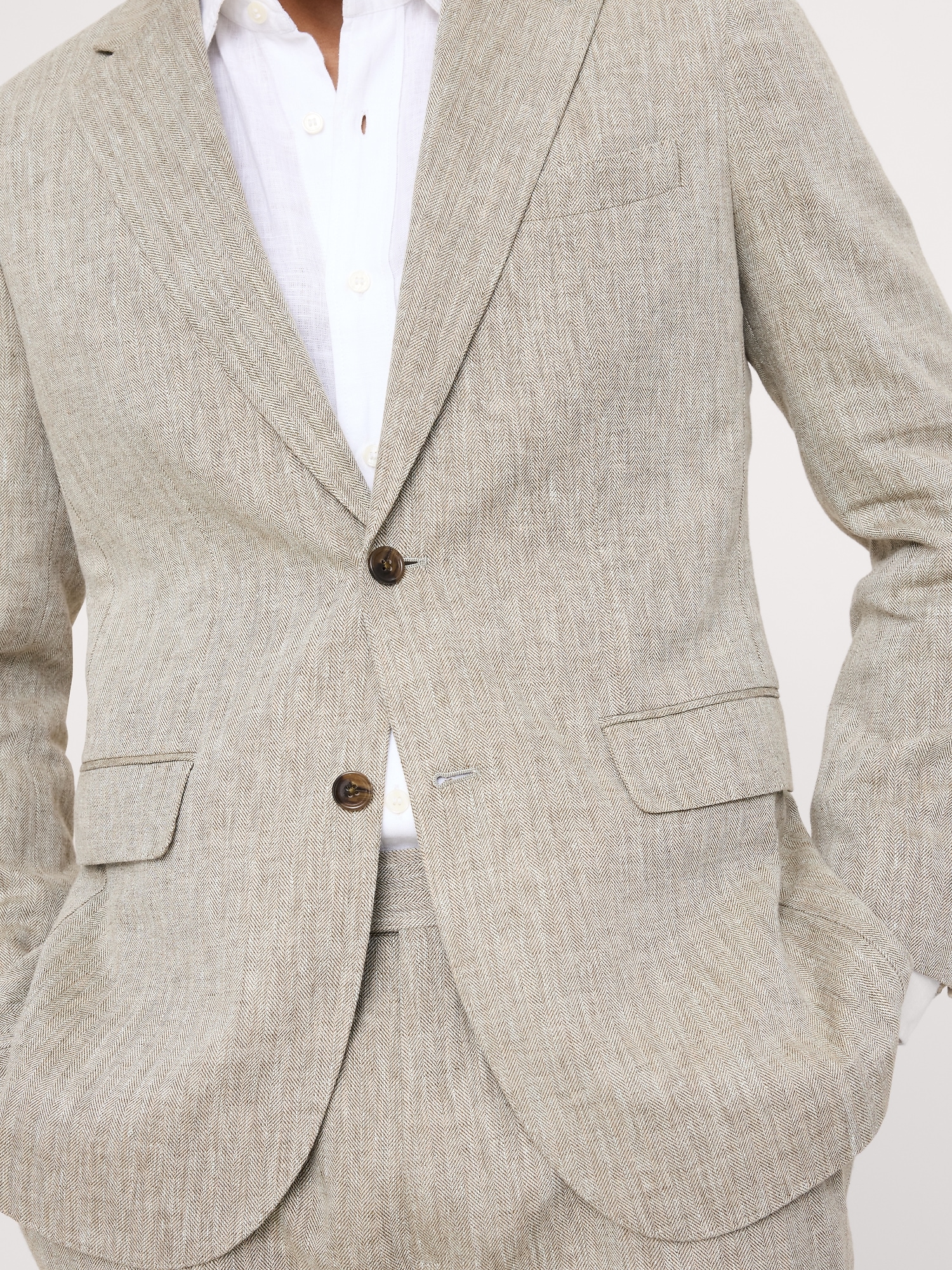 Image number 4 showing, Green Linen-Cotton Suit Jacket