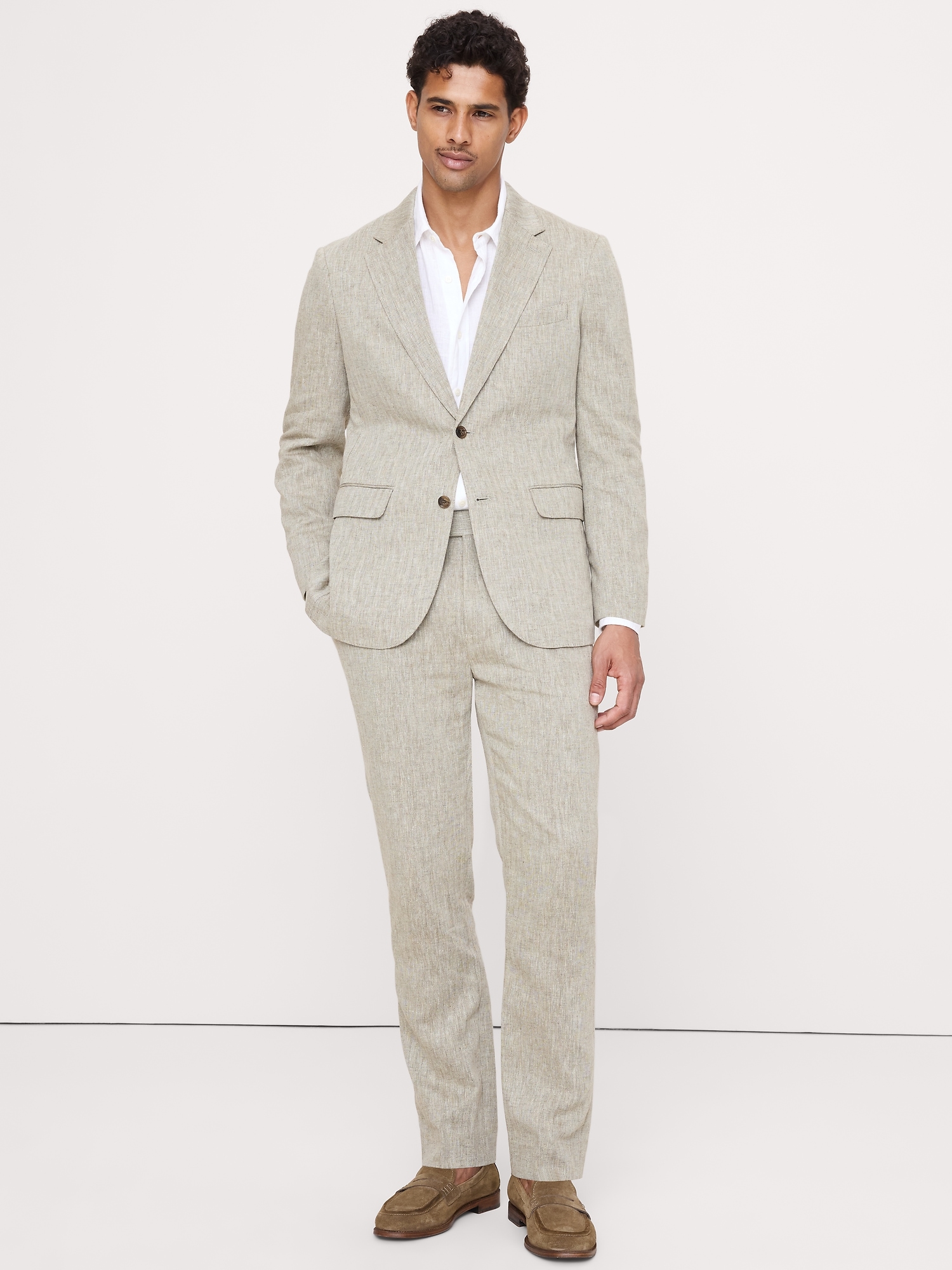 Image number 6 showing, Green Linen-Cotton Suit Jacket