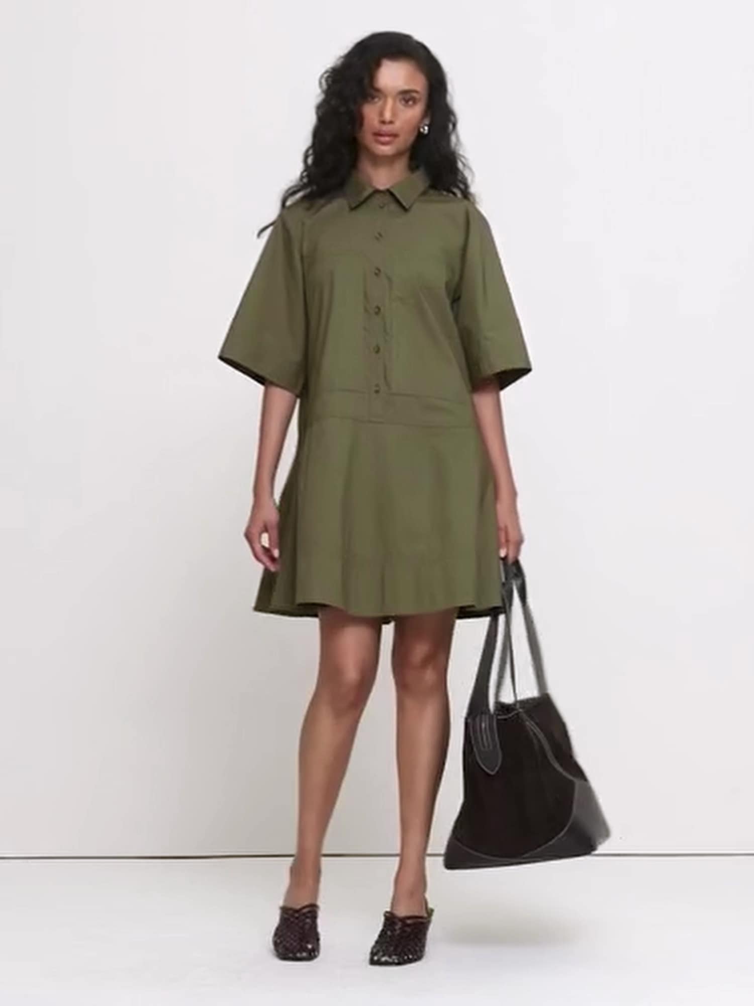 olive green shirt dress Ana Shirt Dress main image 0