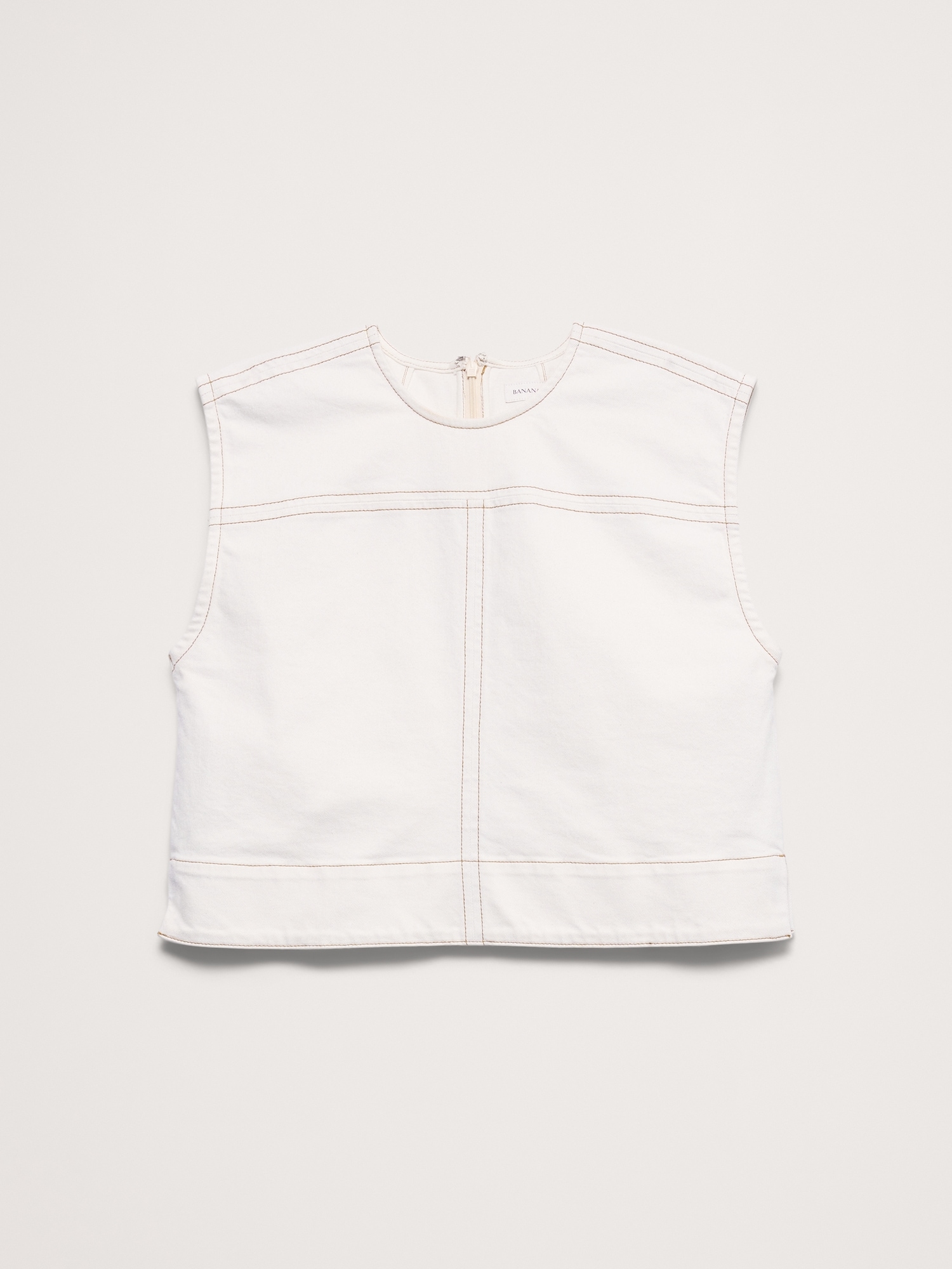 Image number 7 showing, Top-Stitched Denim Top