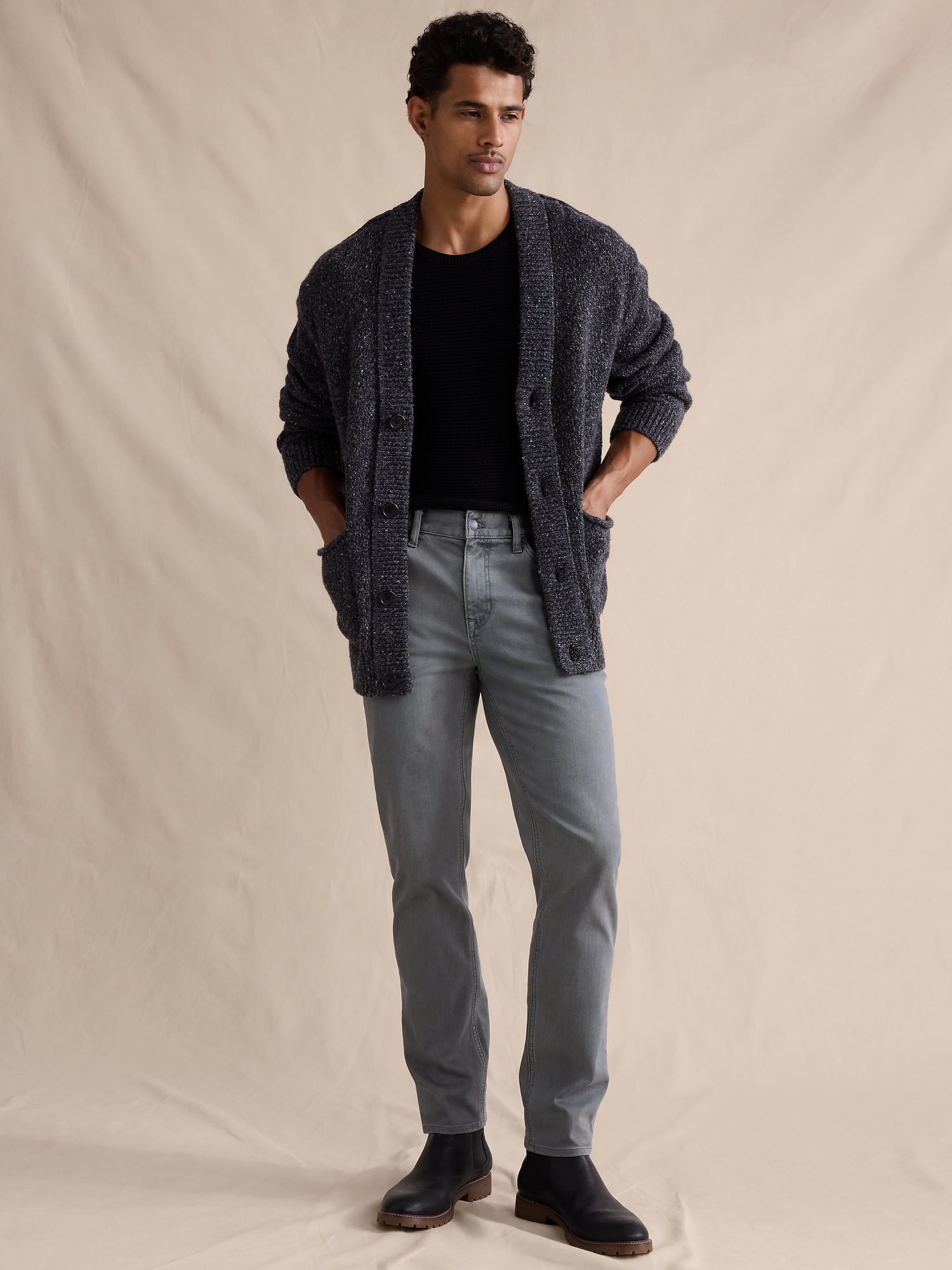 Slim Luxe Traveler Jean - Slate Gray