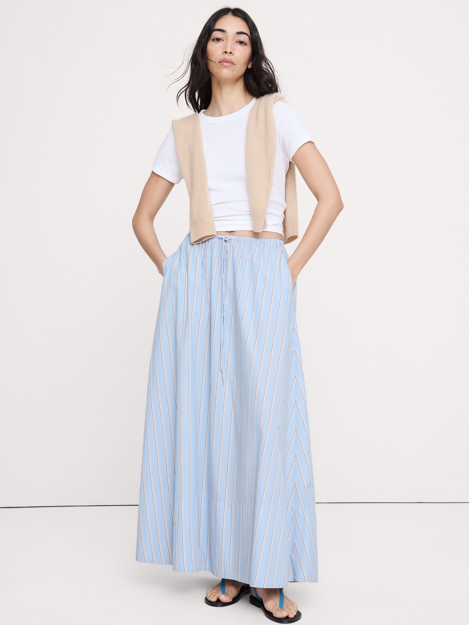 Cotton Poplin Maxi Skirt