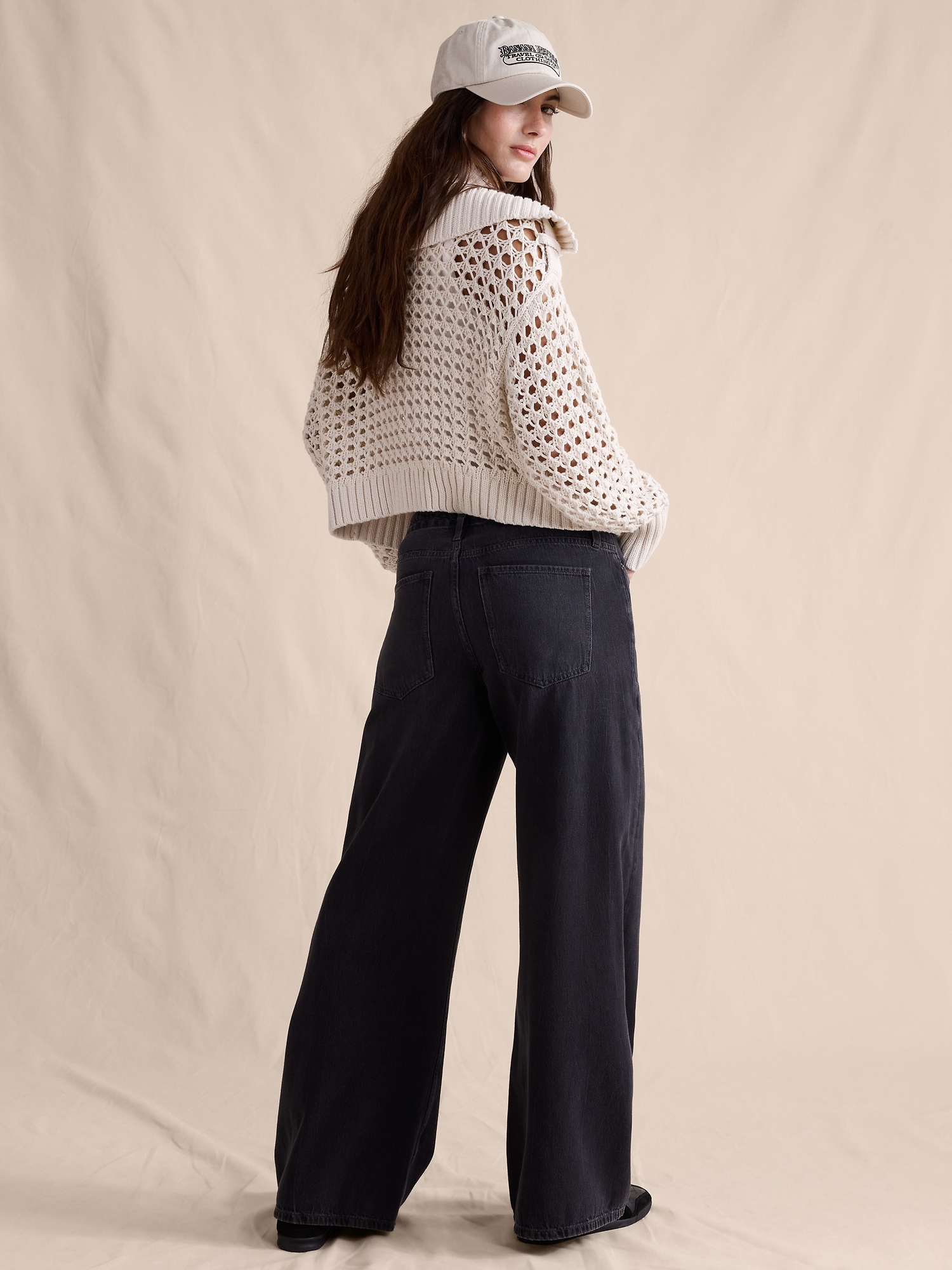 Image number 7 showing, Mid-Rise Wide-Leg Drawstring Jean