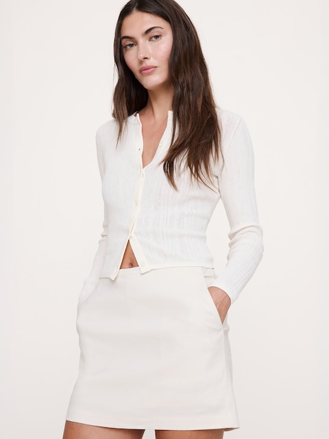 Linen-Viscose Mini Skort