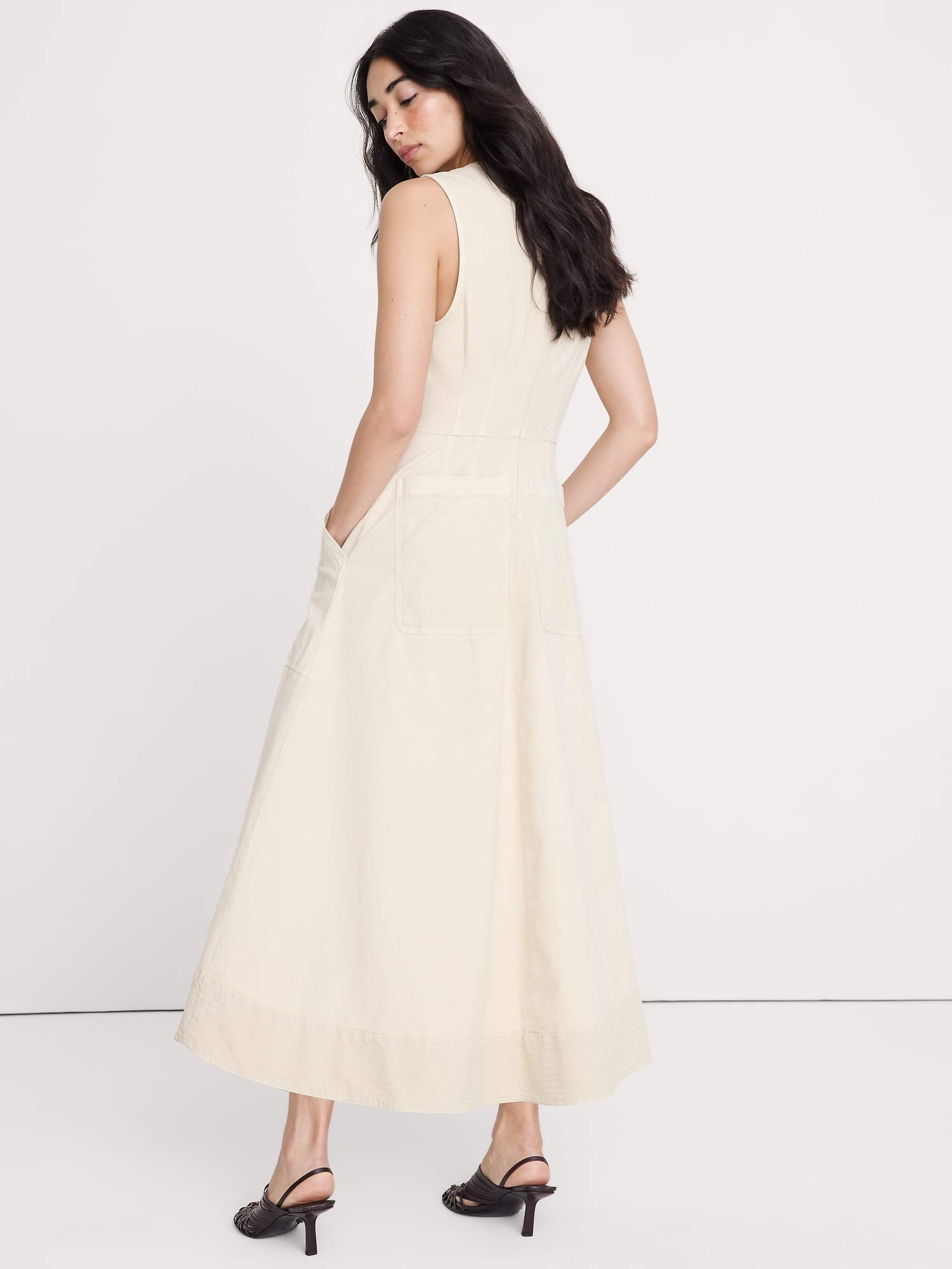 Image number 5 showing, Cotton Canvas Utility Pocket Maxi Dress